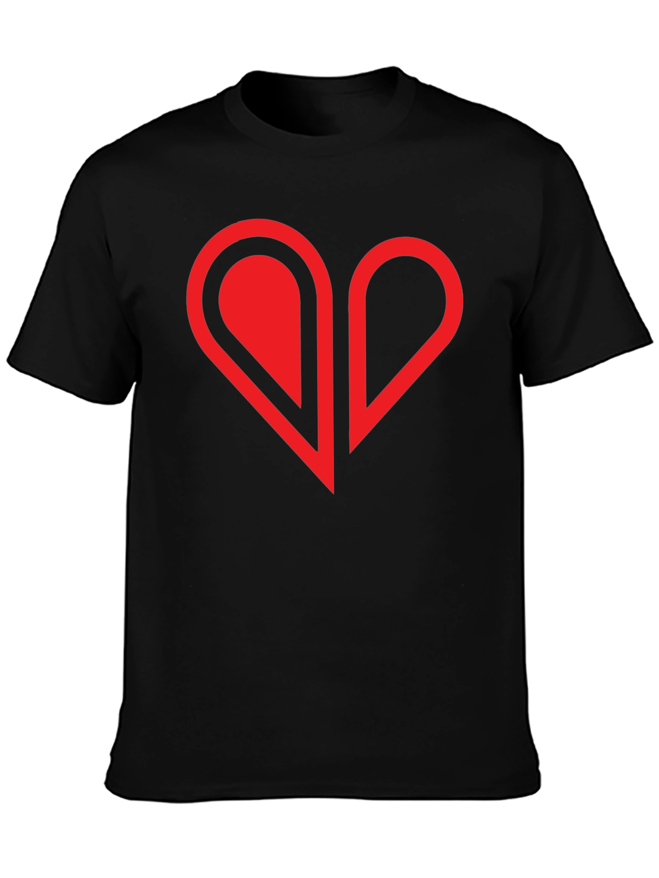Modern Heart Graphic Tee - Black