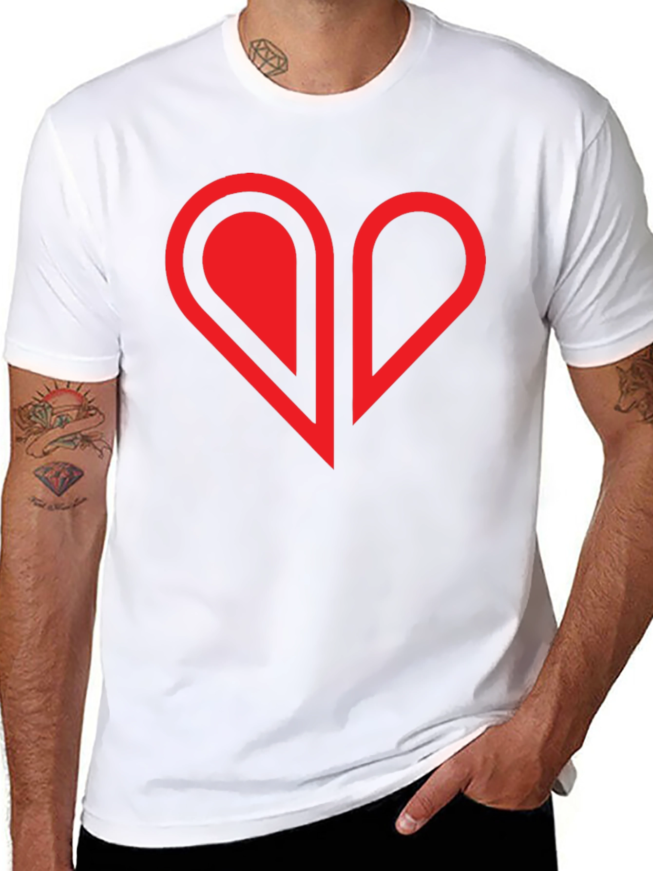 Modern Heart Graphic Tee - Black