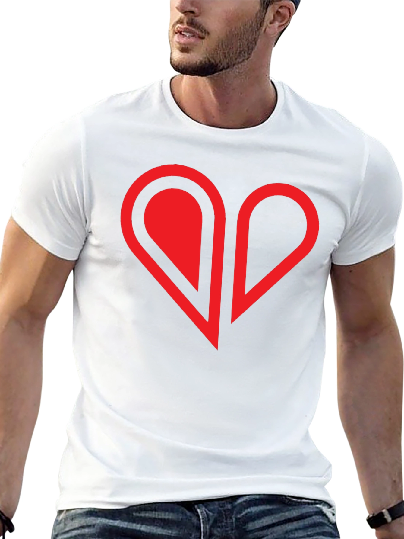 Modern Heart Graphic Tee - Black