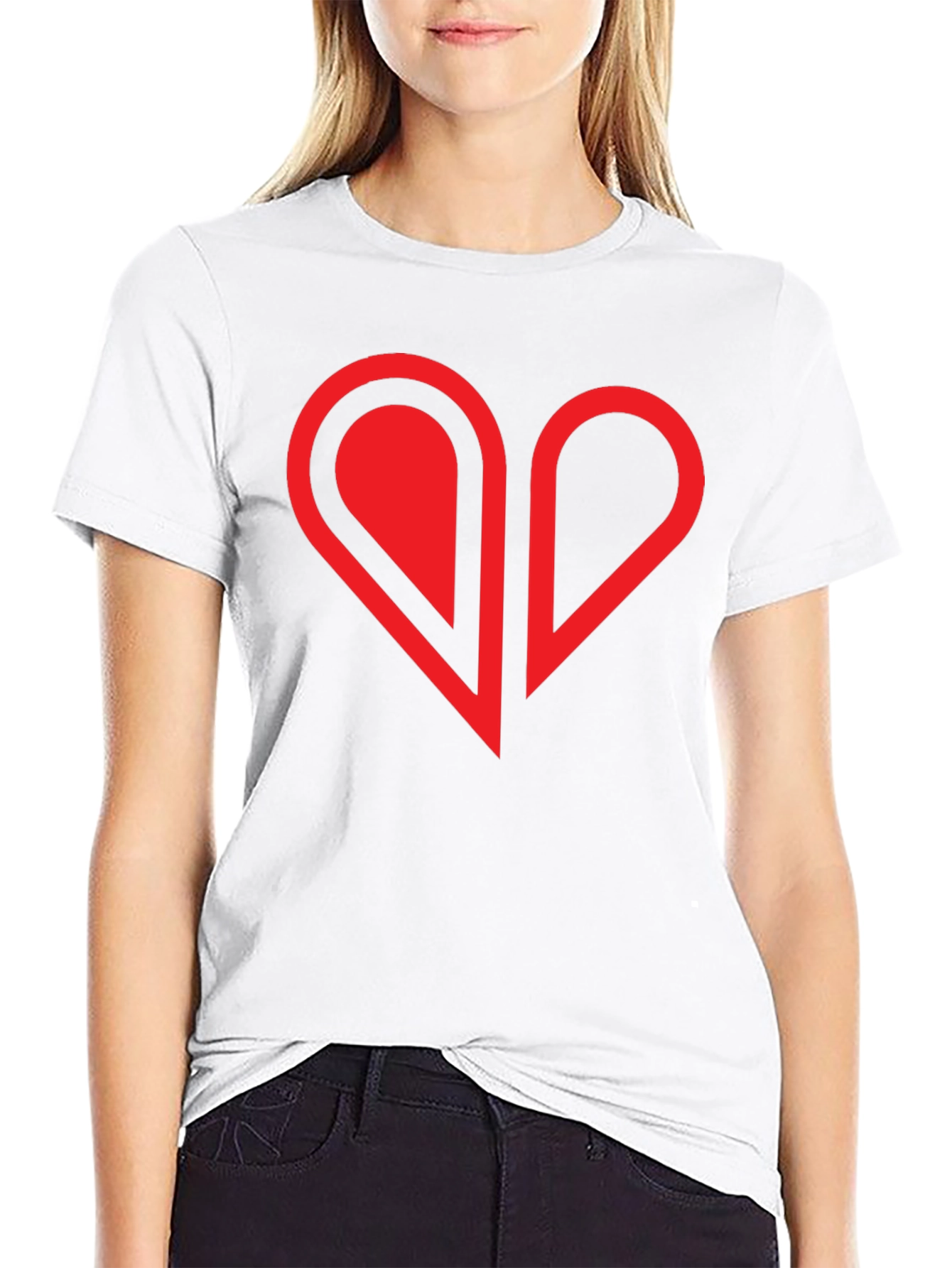 Modern Heart Graphic Tee - Black