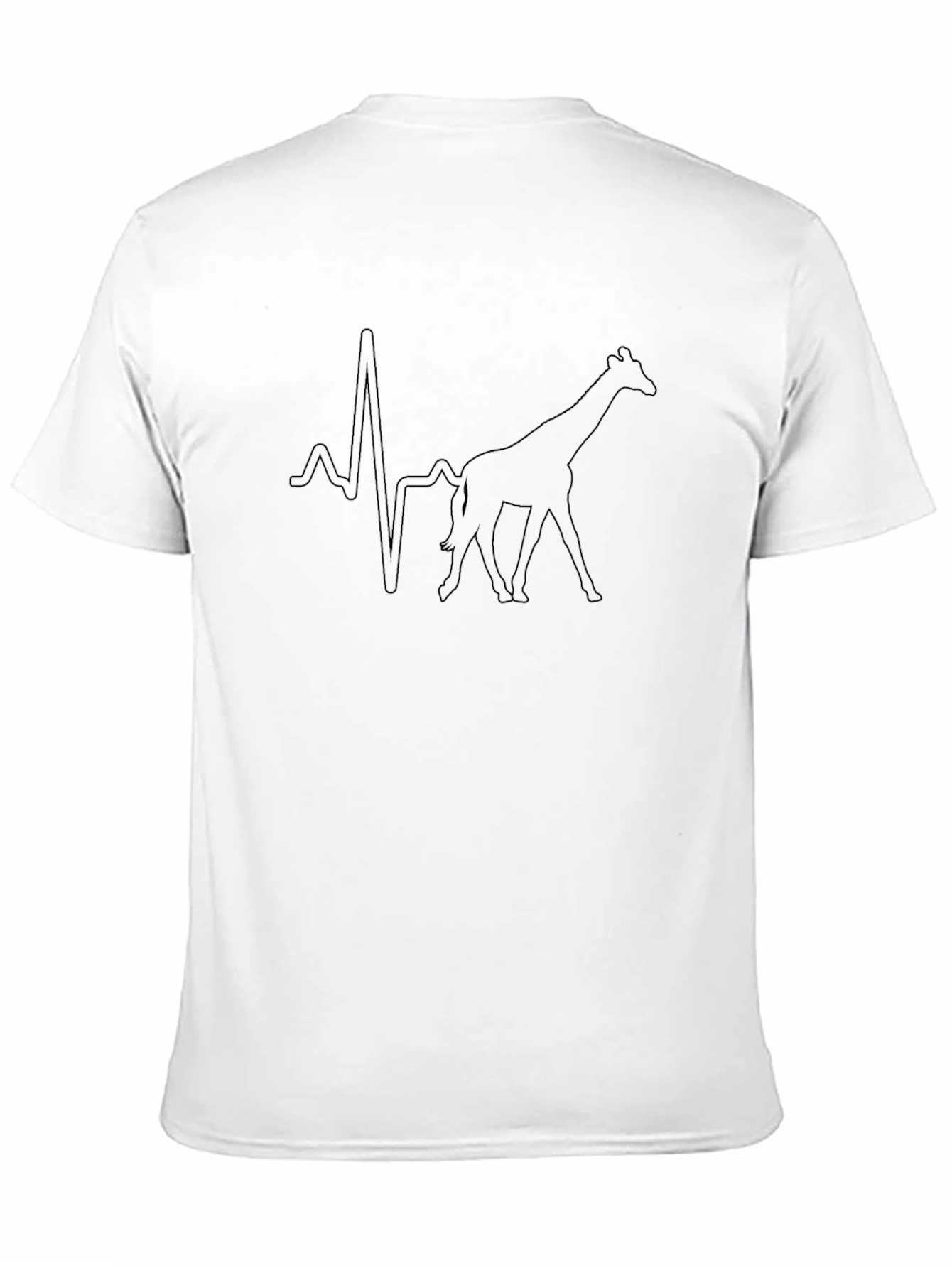 Giraffe Heartbeat Line Black T-Shirt