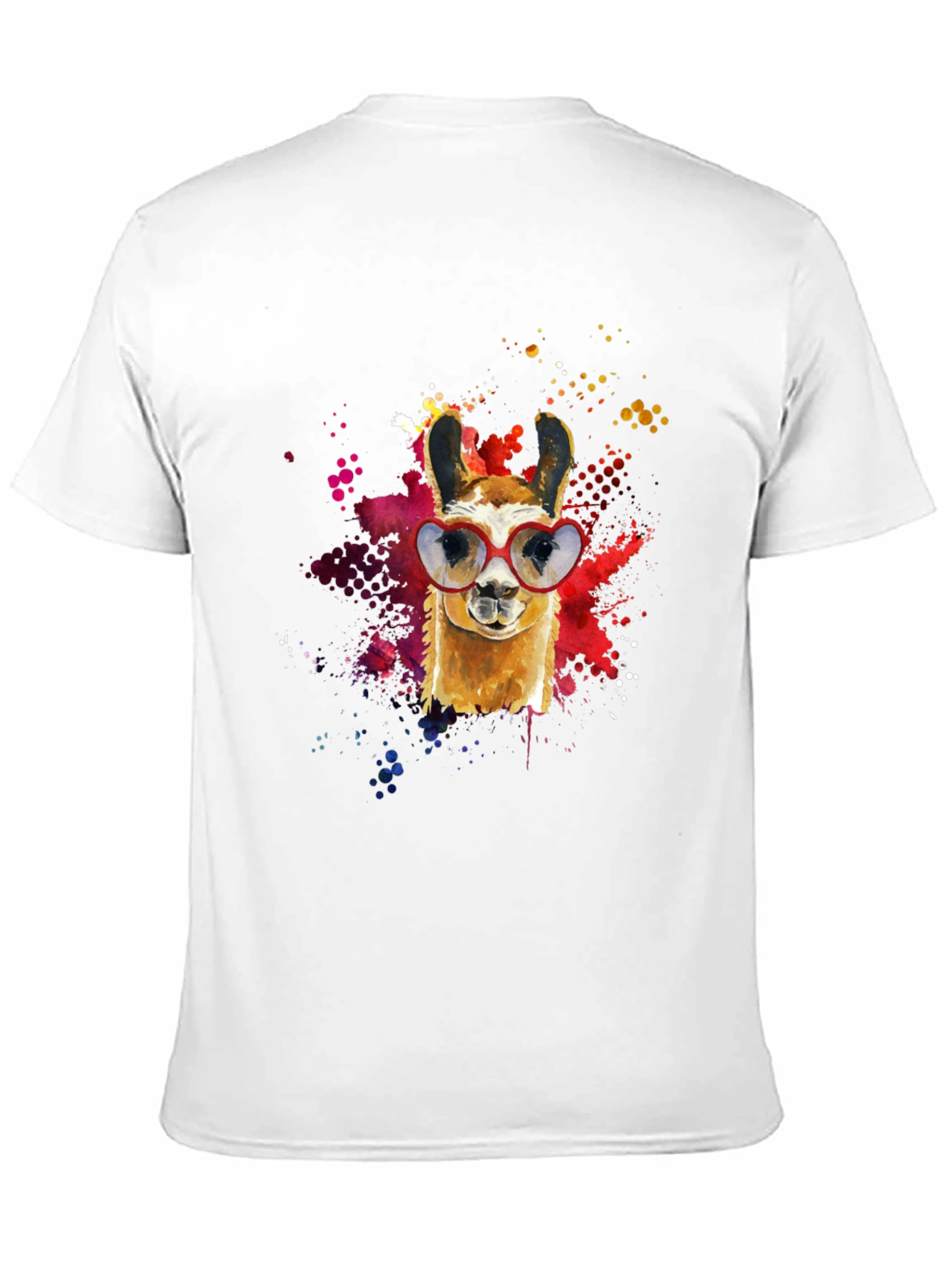 Llama Heart Sunglasses Black T-Shirt