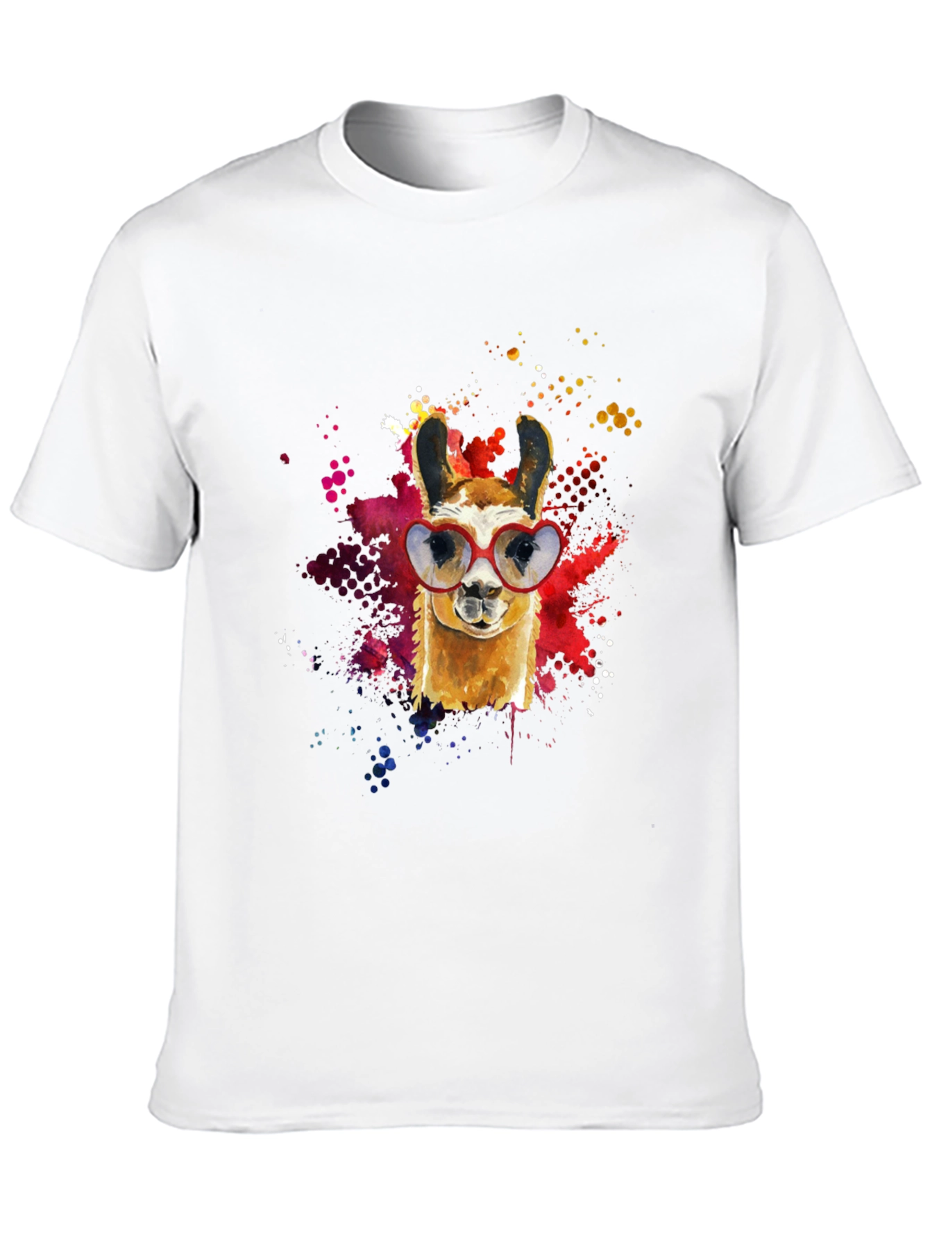 Llama Heart Sunglasses Black T-Shirt