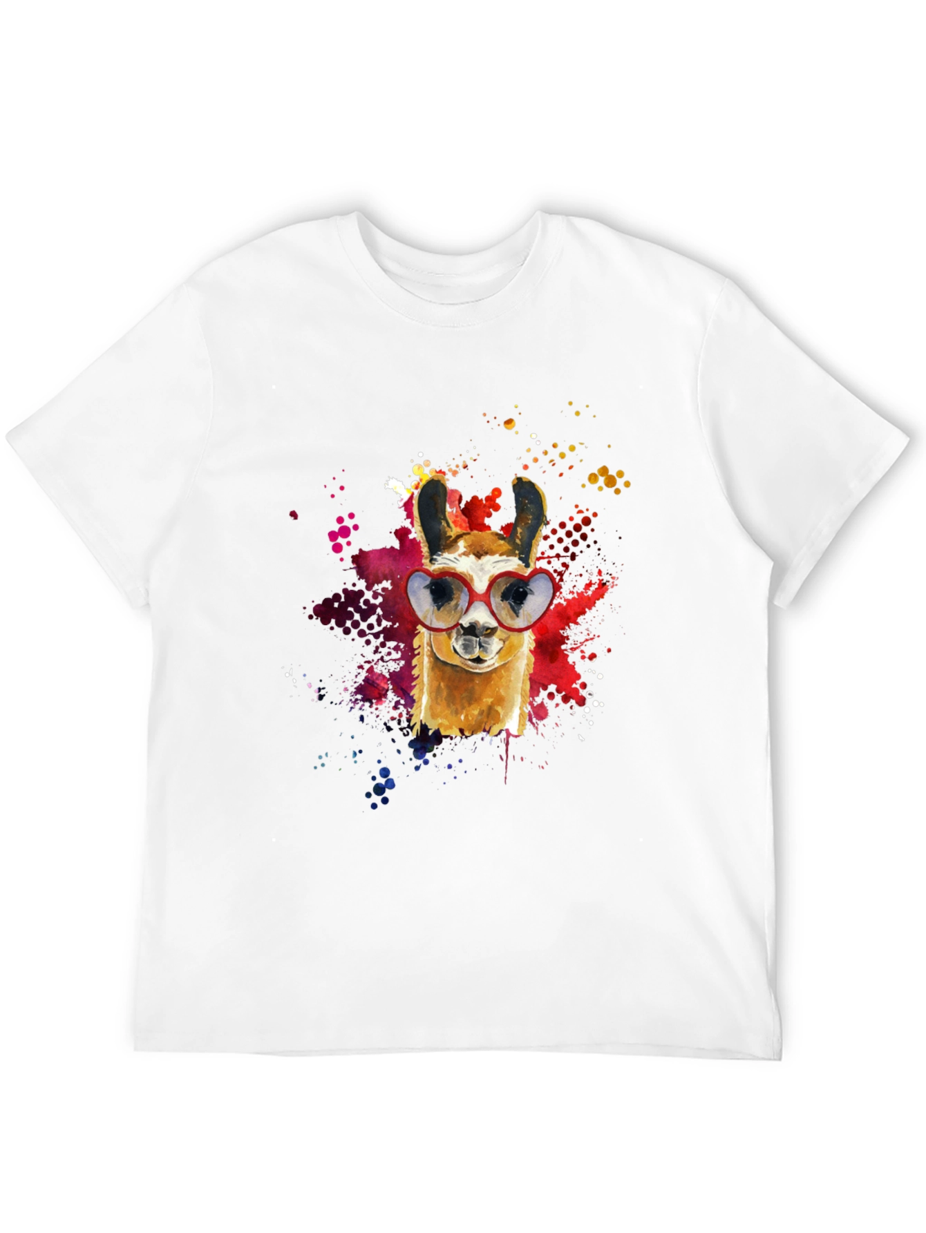 Llama Heart Sunglasses Black T-Shirt
