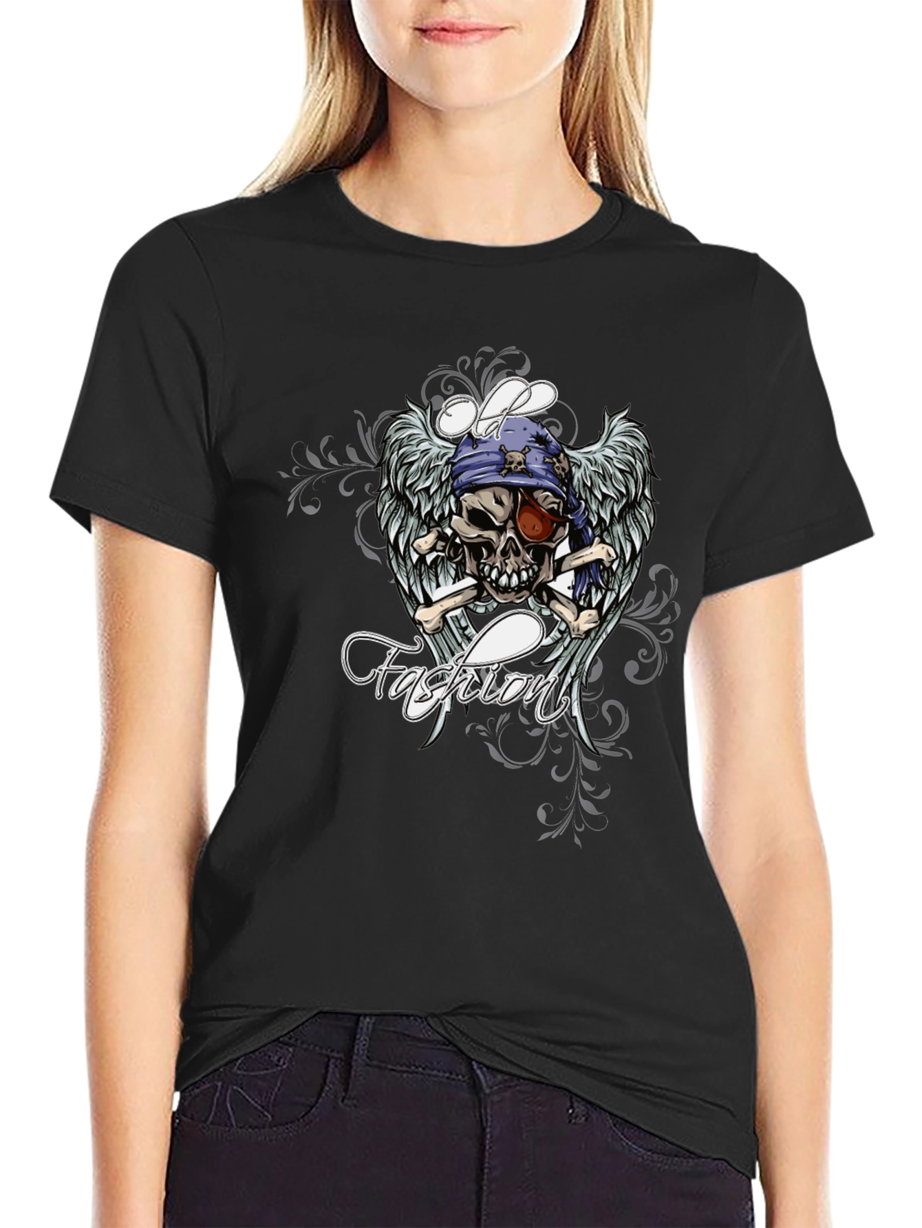 Skull Pirate Graphic Black T-Shirt