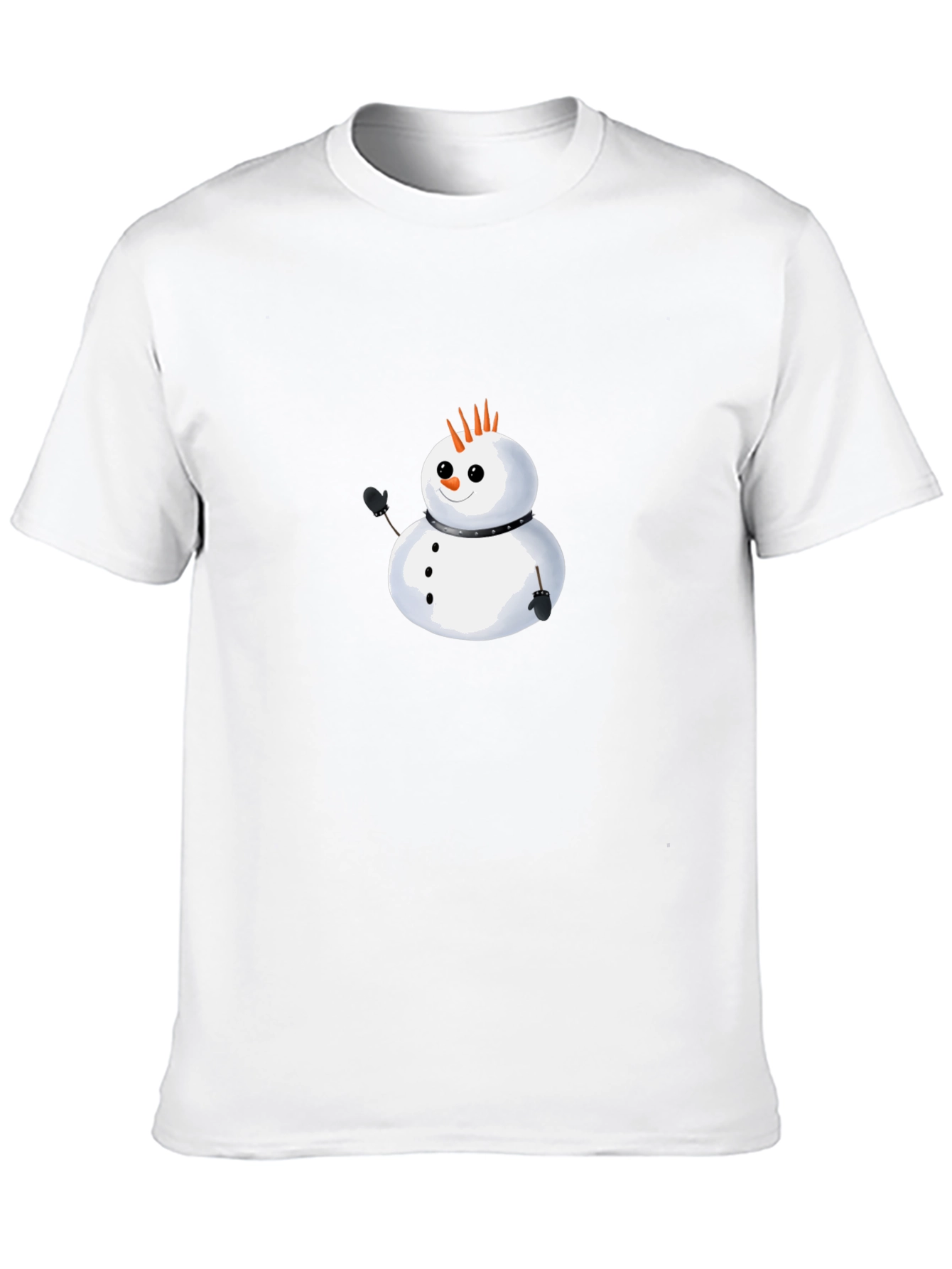 Punk Snowman Black T-Shirt - Unique Holiday Style