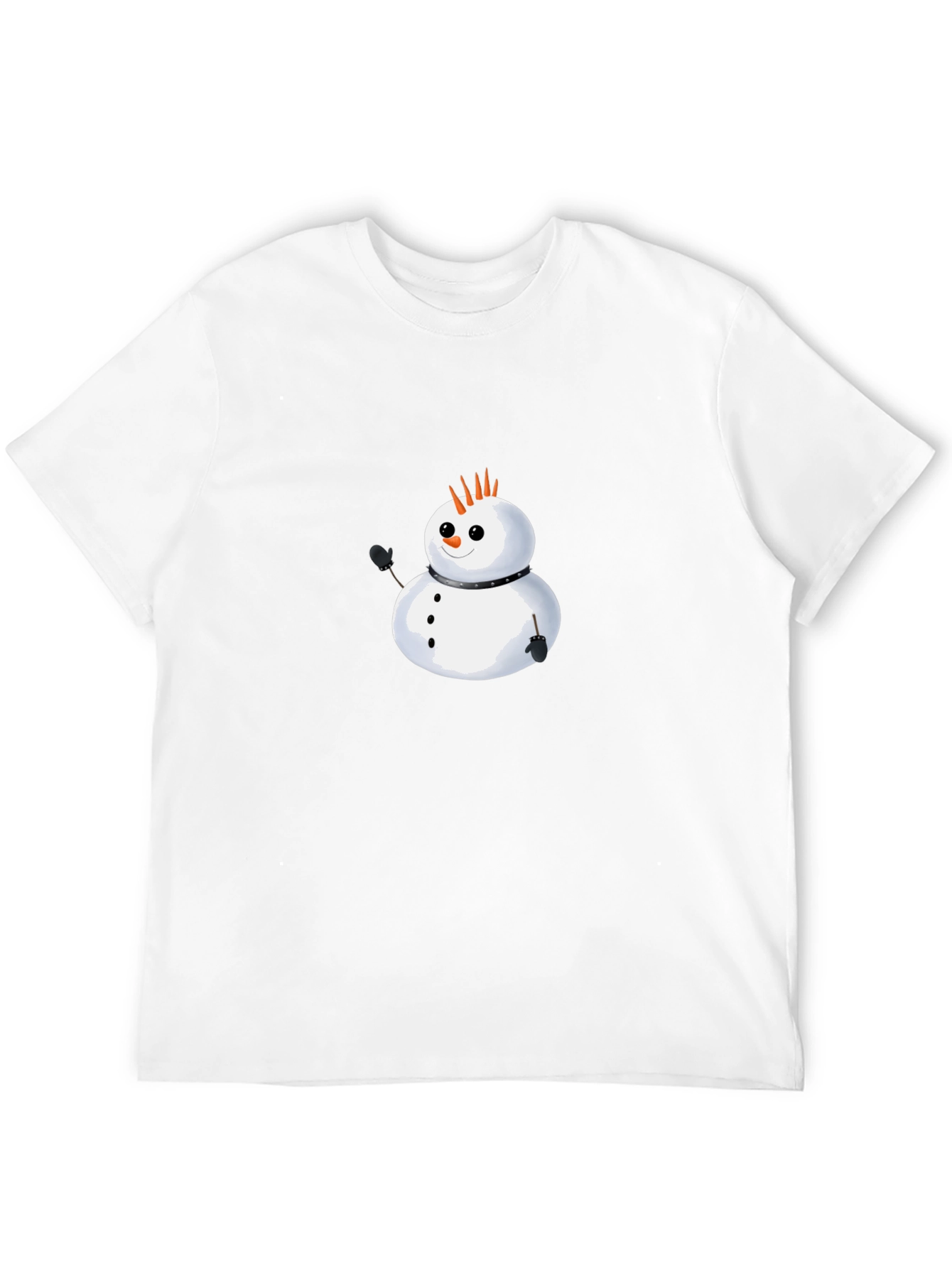 Punk Snowman Black T-Shirt - Unique Holiday Style