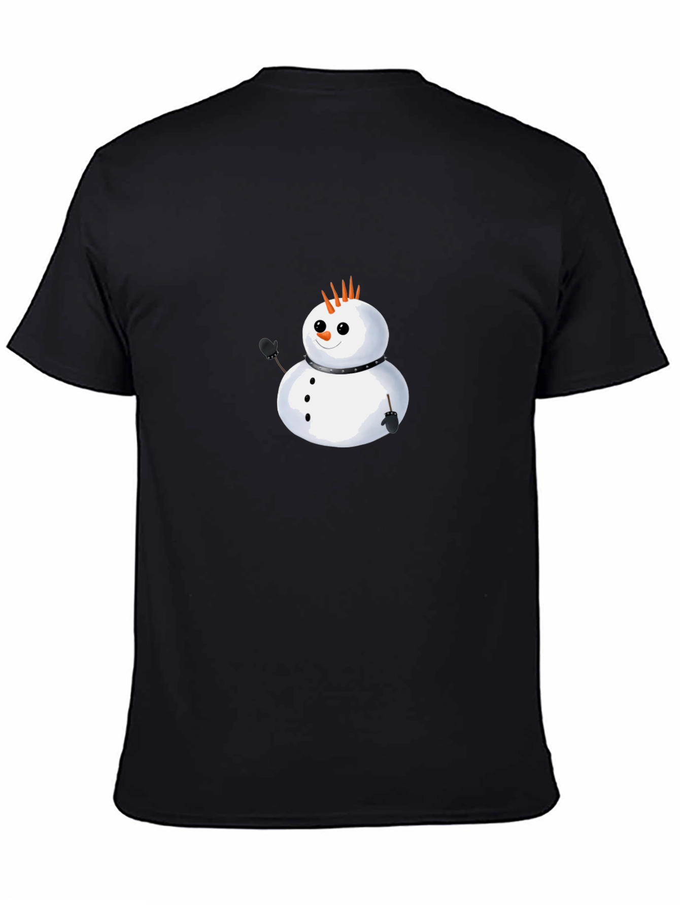 Punk Snowman Black T-Shirt - Unique Holiday Style
