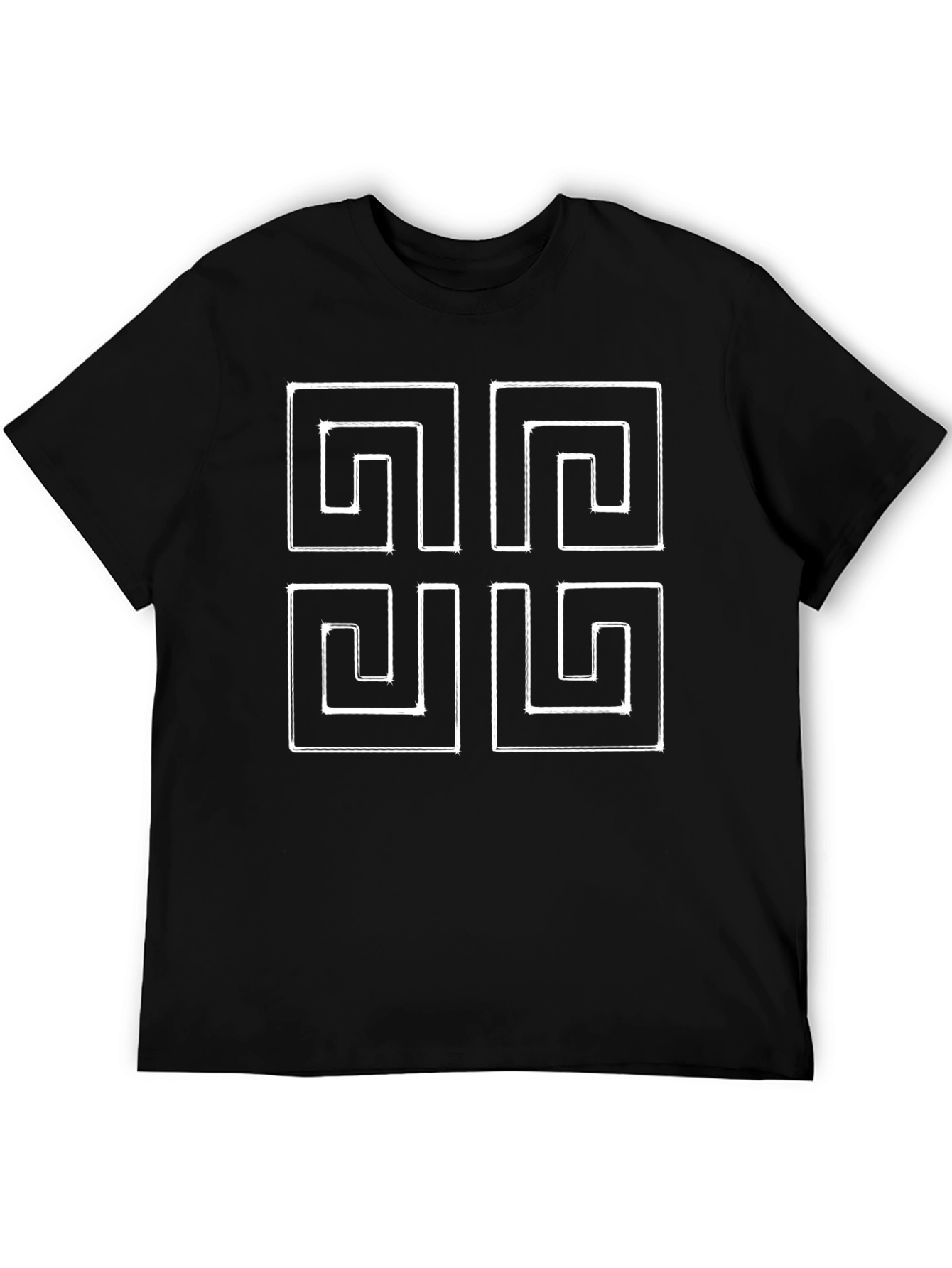 Geometric Pattern Black T-Shirt