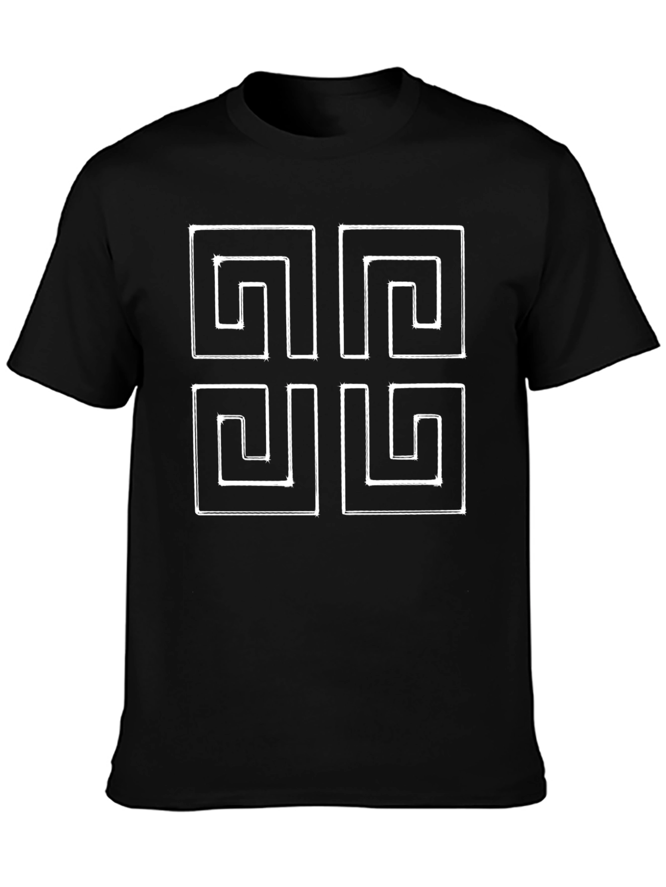 Geometric Pattern Black T-Shirt