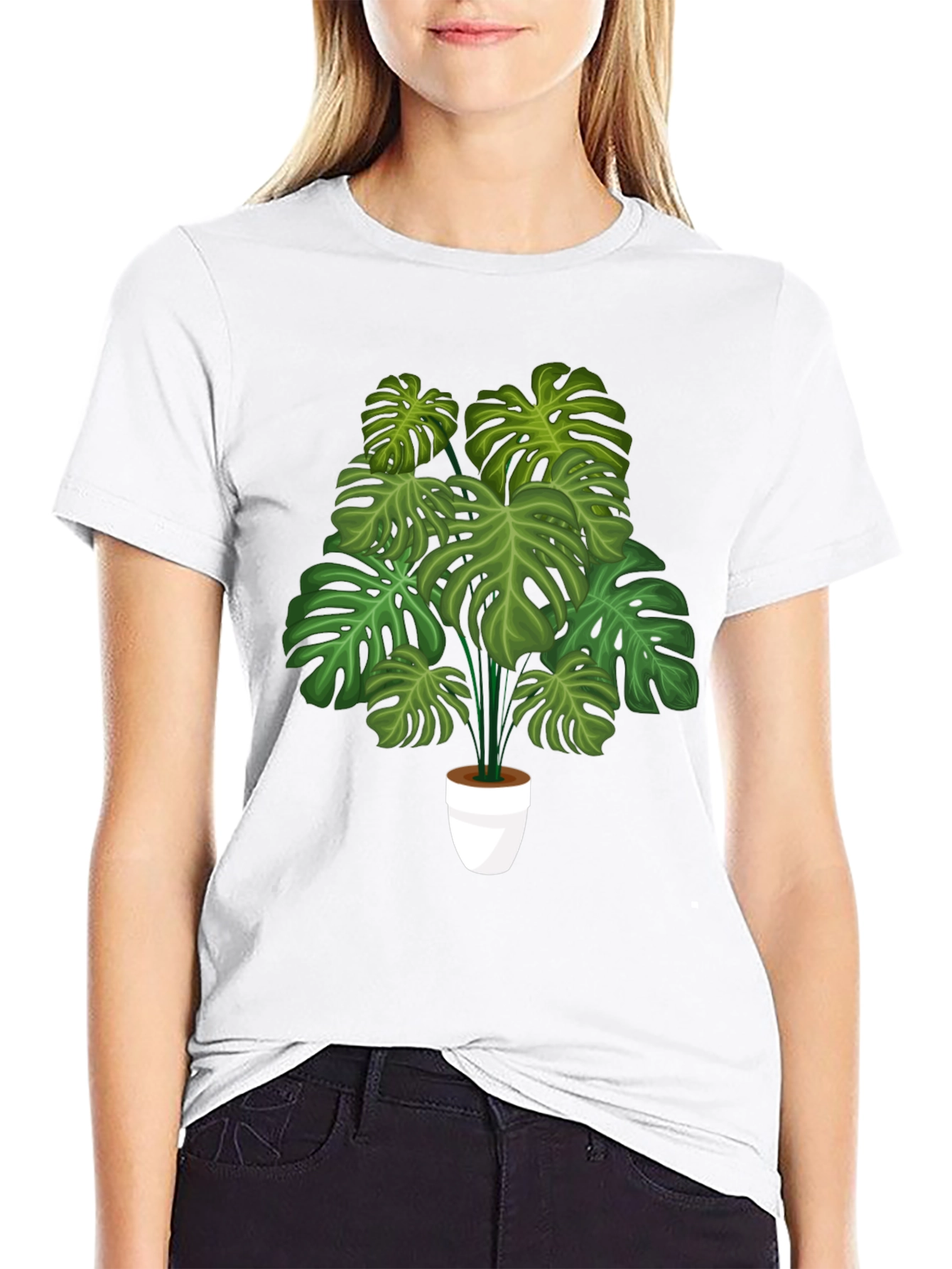 Monstera Plant Graphic Tee - Trendy Botanical Shirt