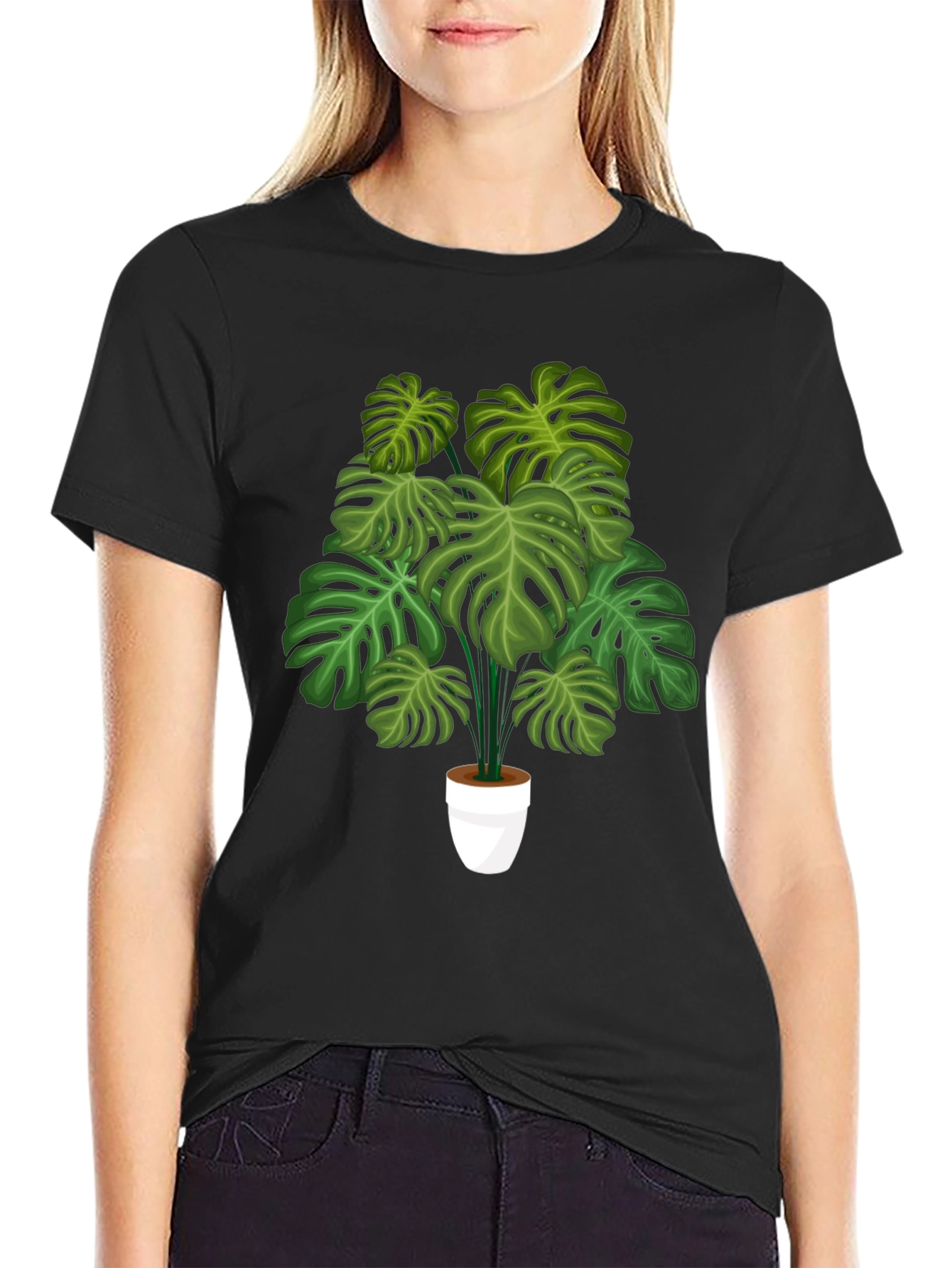 Monstera Plant Graphic Tee - Trendy Botanical Shirt