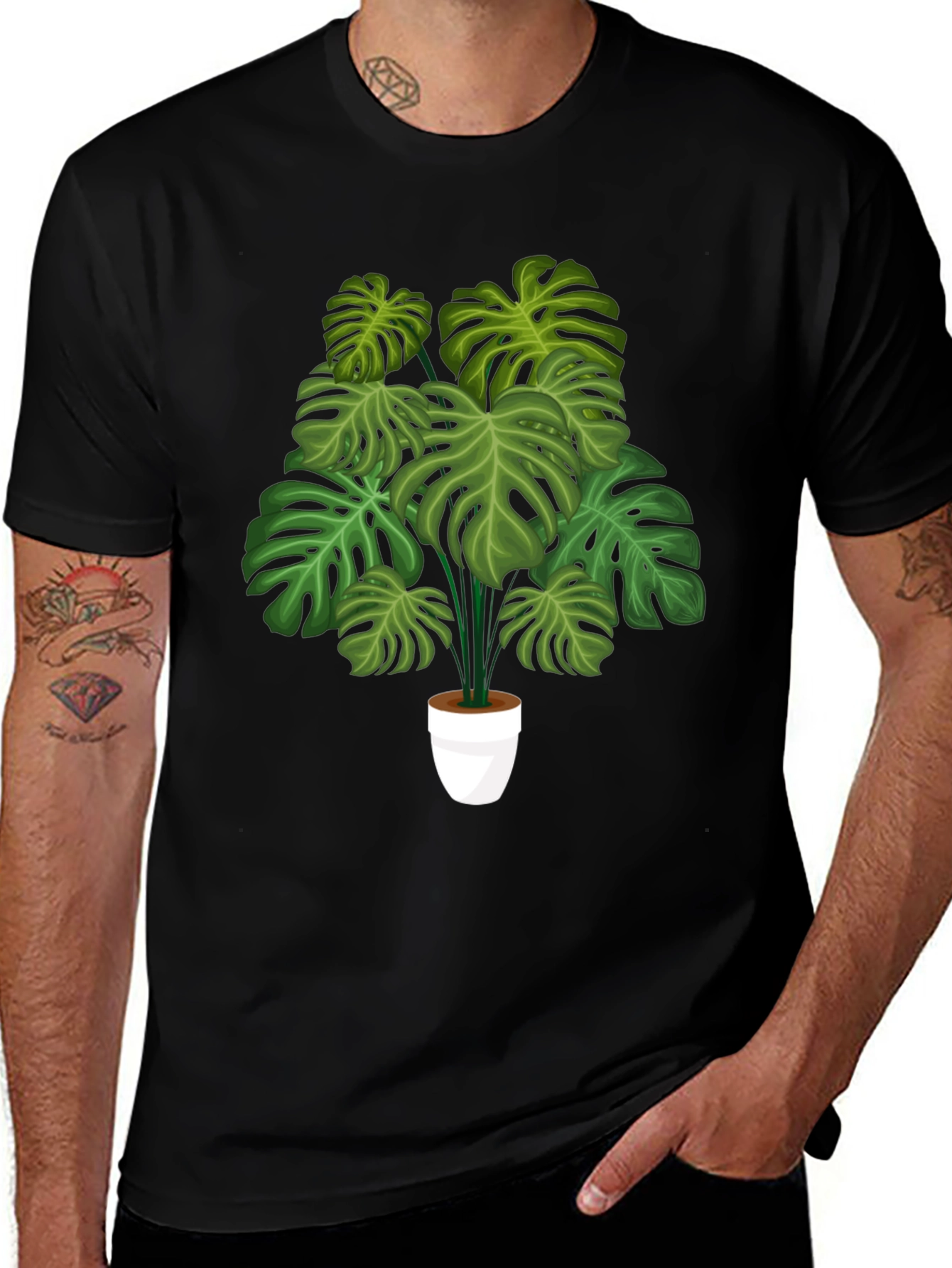 Monstera Plant Graphic Tee - Trendy Botanical Shirt