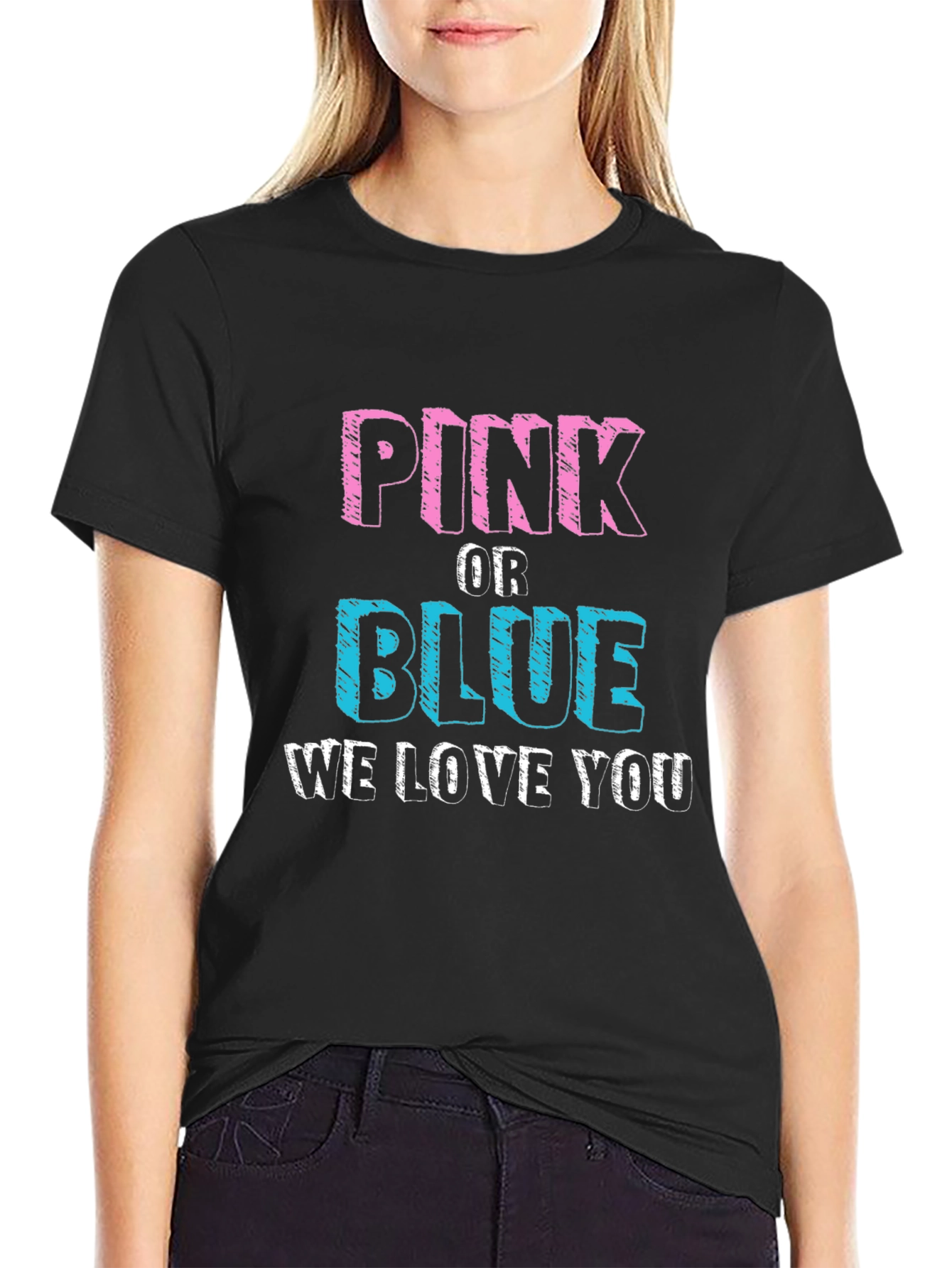 Pink or Blue Baby Gender Reveal T-Shirt