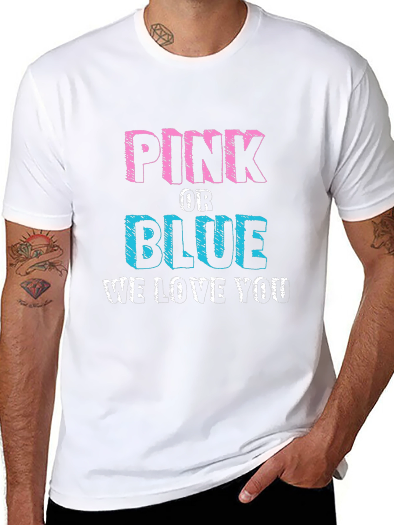 Pink or Blue Baby Gender Reveal T-Shirt