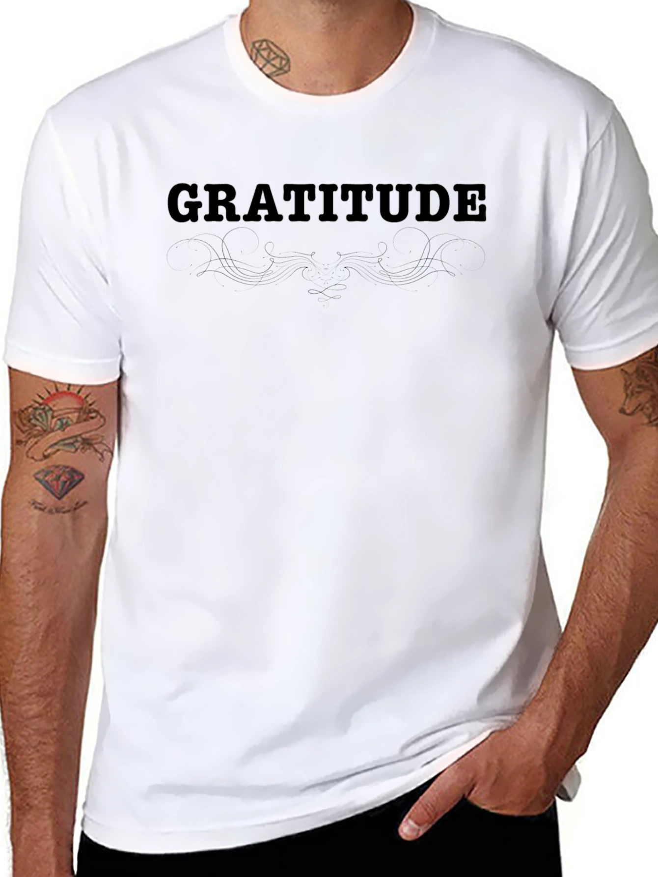 Gratitude Black T-Shirt -  Positive Vibes