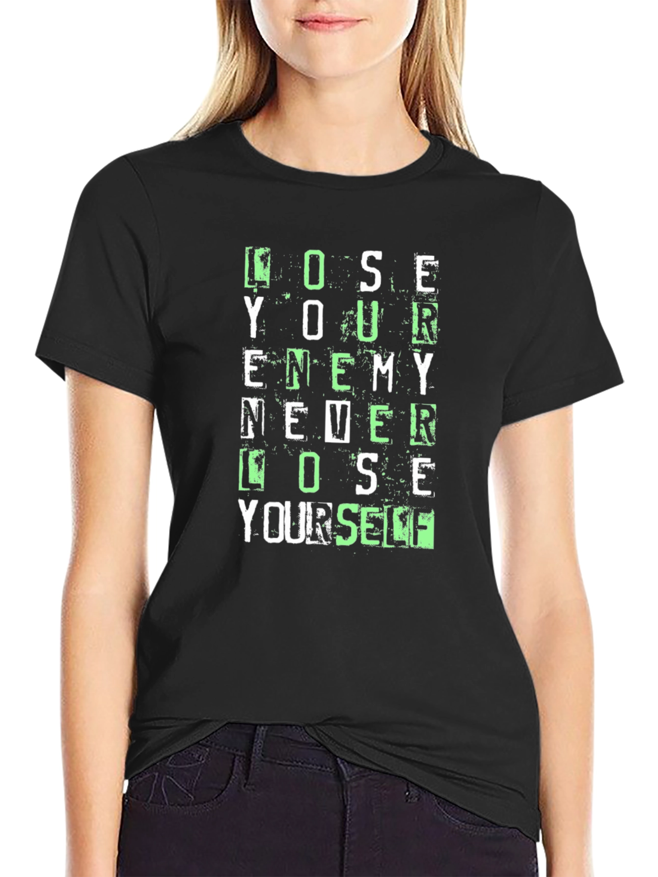 Graphic Print Mens Black T-Shirt