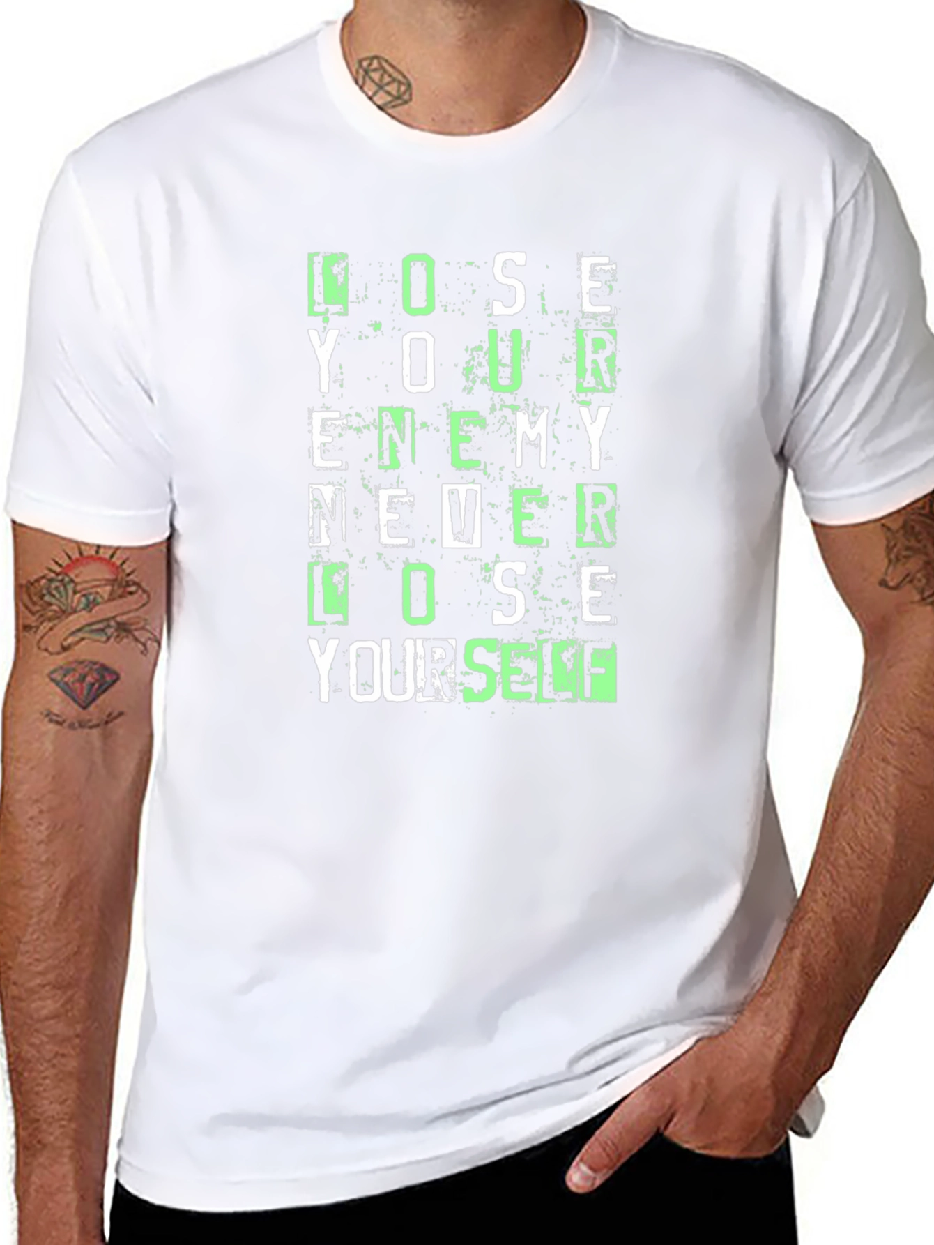 Graphic Print Mens Black T-Shirt