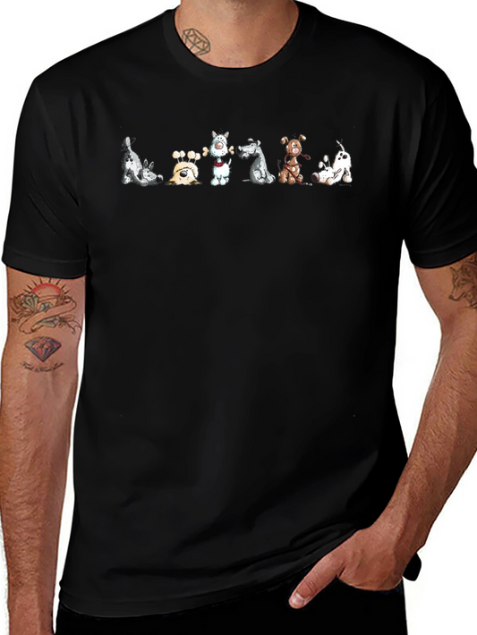 Dog Graphic Print Black T-Shirt