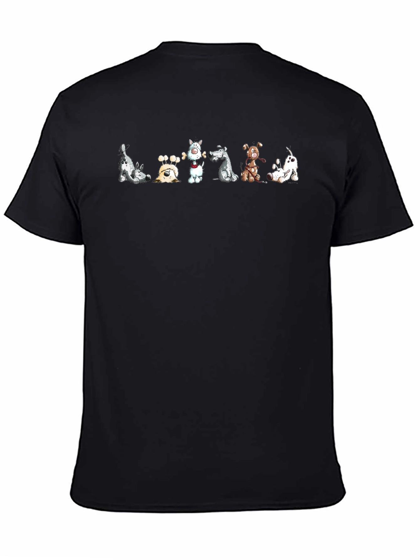 Dog Graphic Print Black T-Shirt