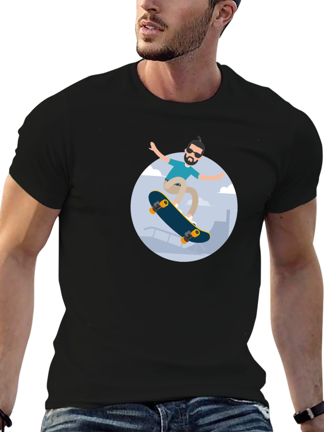 Skater Graphic Black T-Shirt