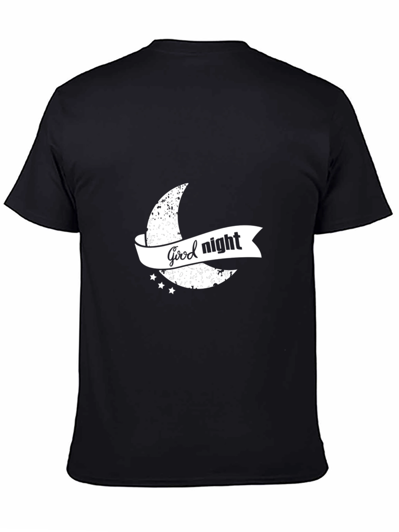 Good Night Graphic Print Black T-Shirt
