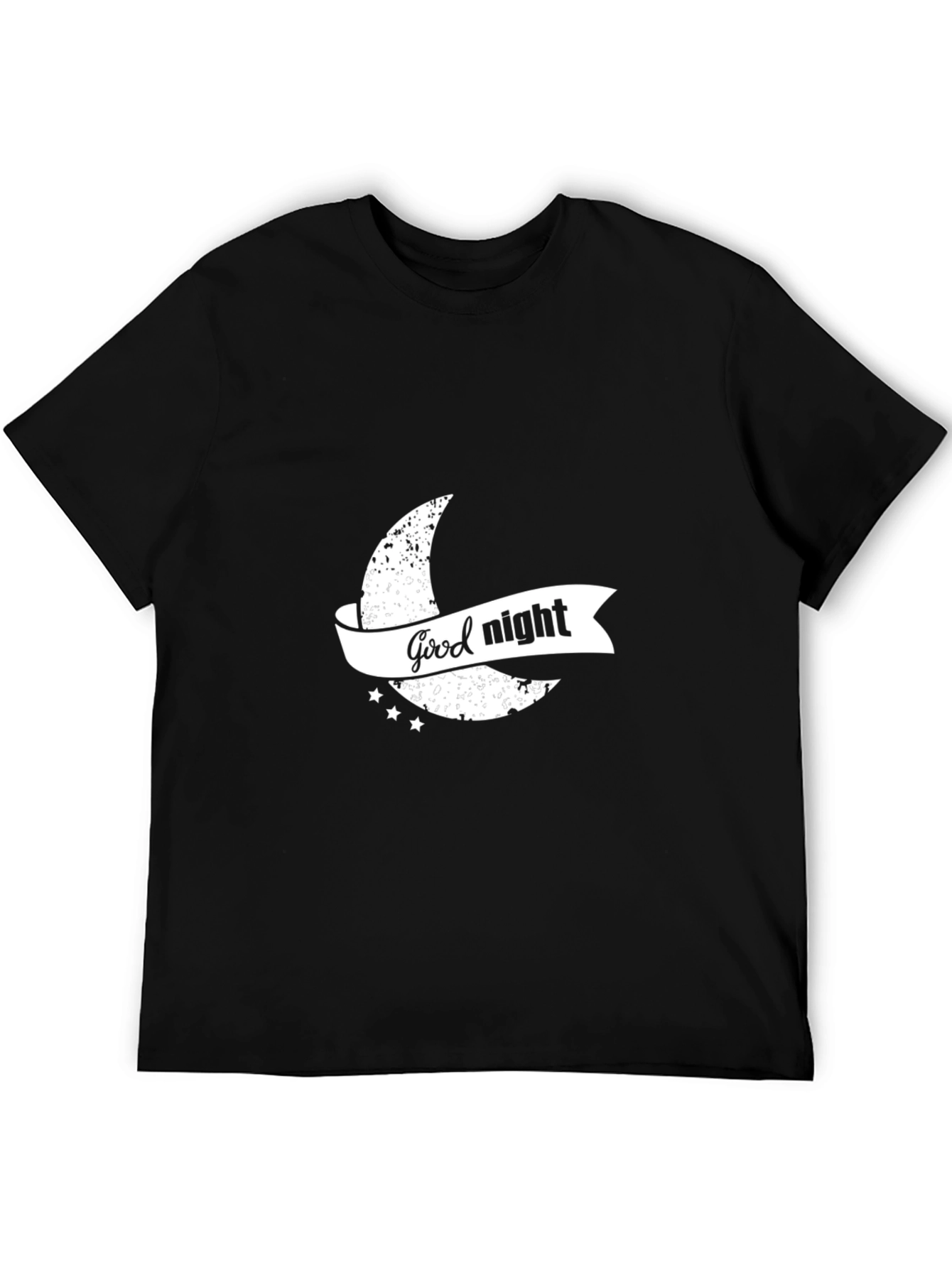 Good Night Graphic Print Black T-Shirt