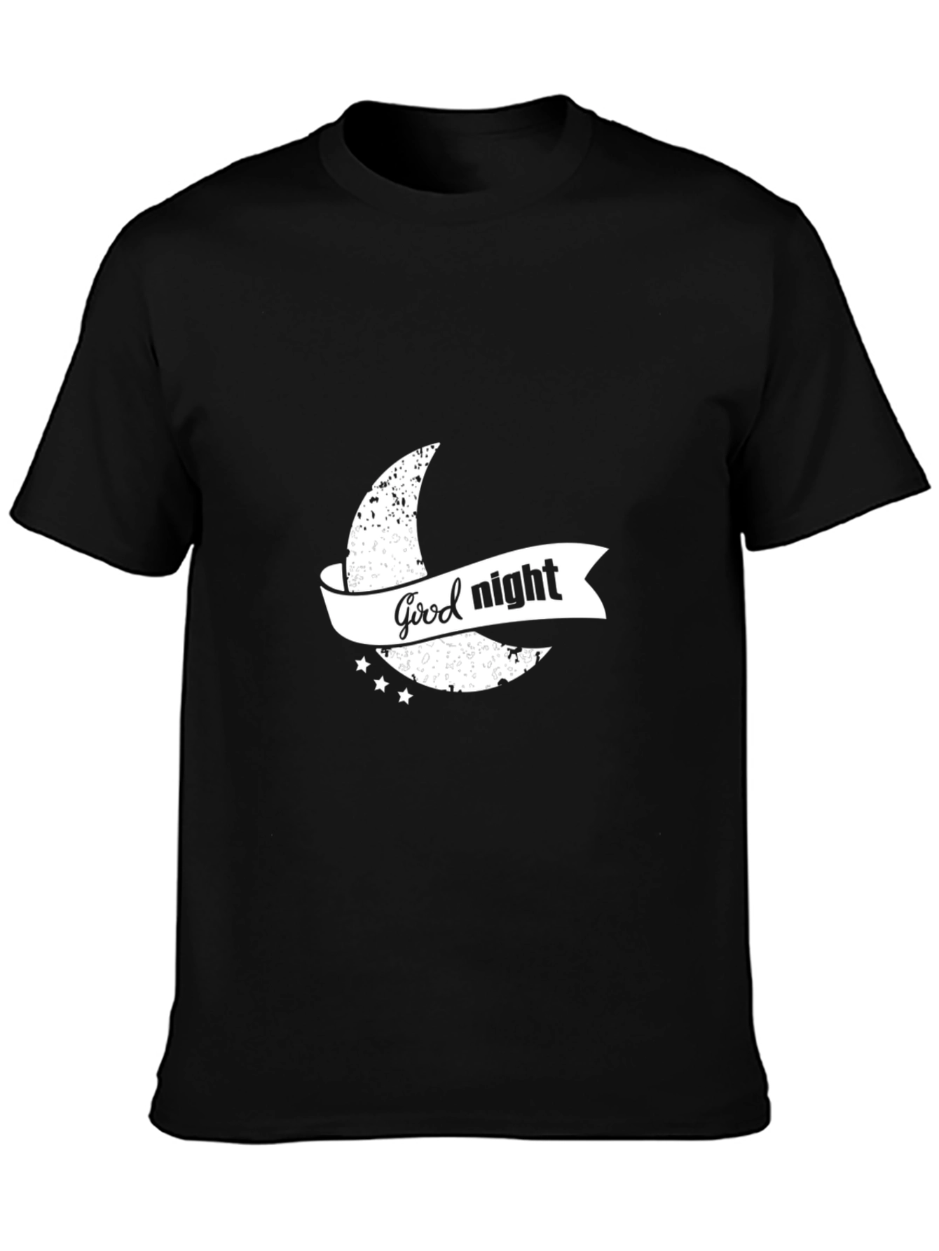 Good Night Graphic Print Black T-Shirt