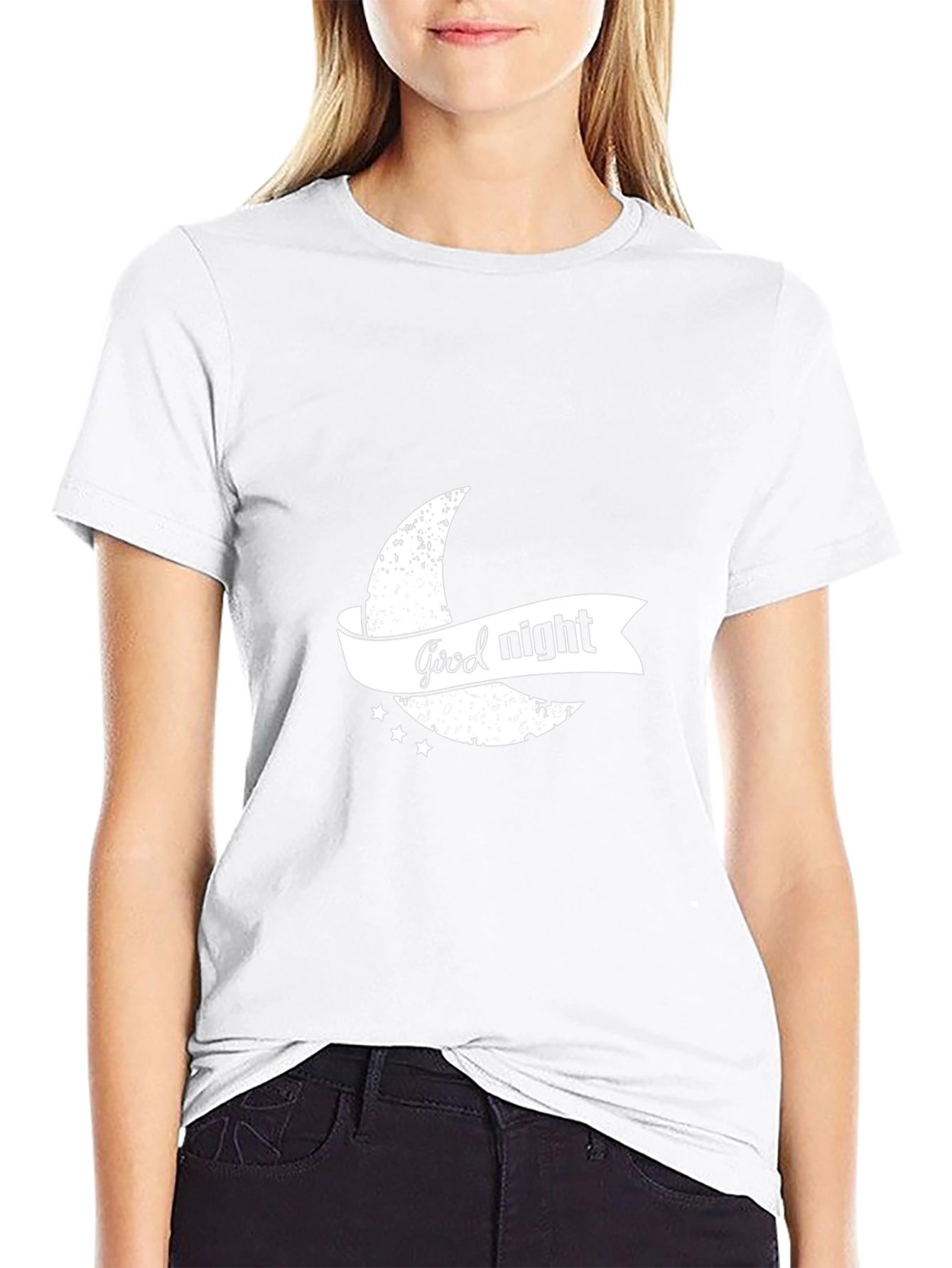 Good Night Graphic Print Black T-Shirt
