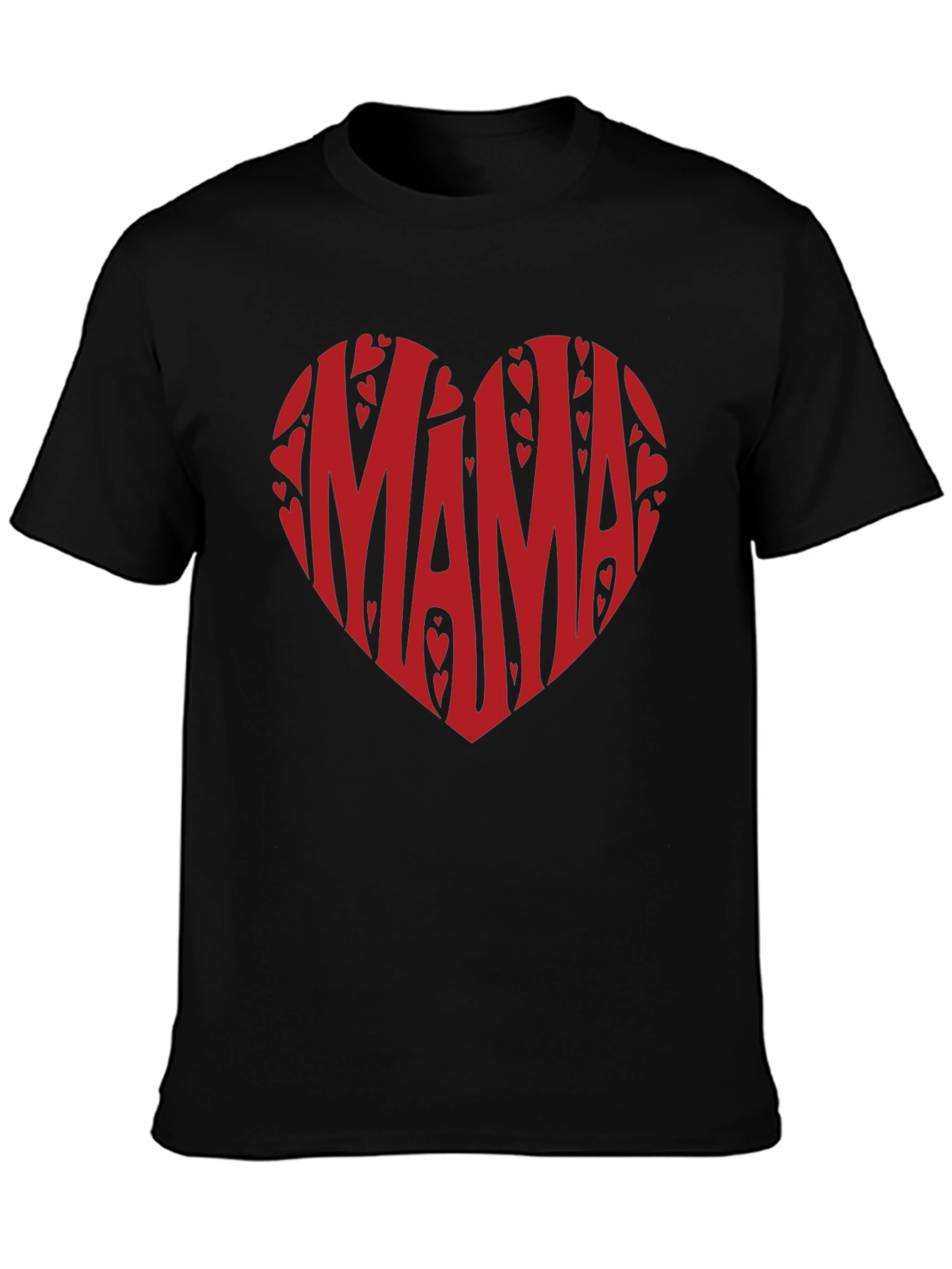 Mama Heart Graphic T-Shirt - Black Cotton Tee
