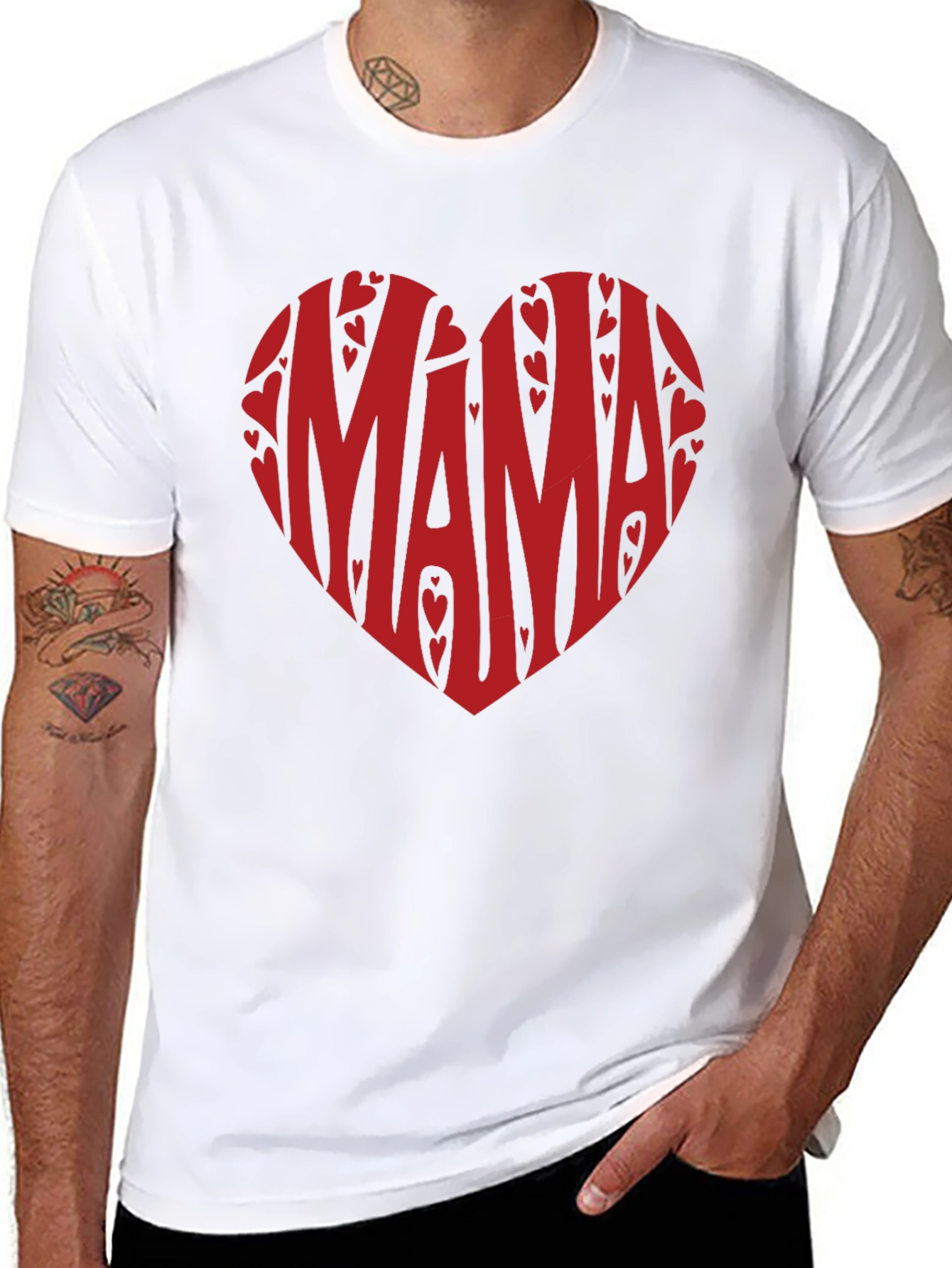 Mama Heart Graphic T-Shirt - Black Cotton Tee