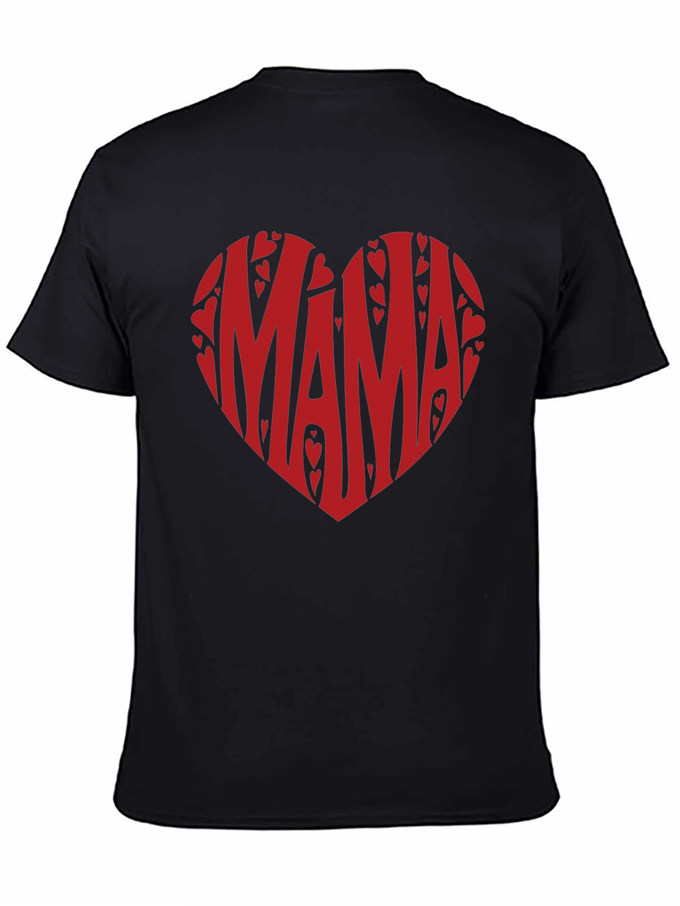 Mama Heart Graphic T-Shirt - Black Cotton Tee