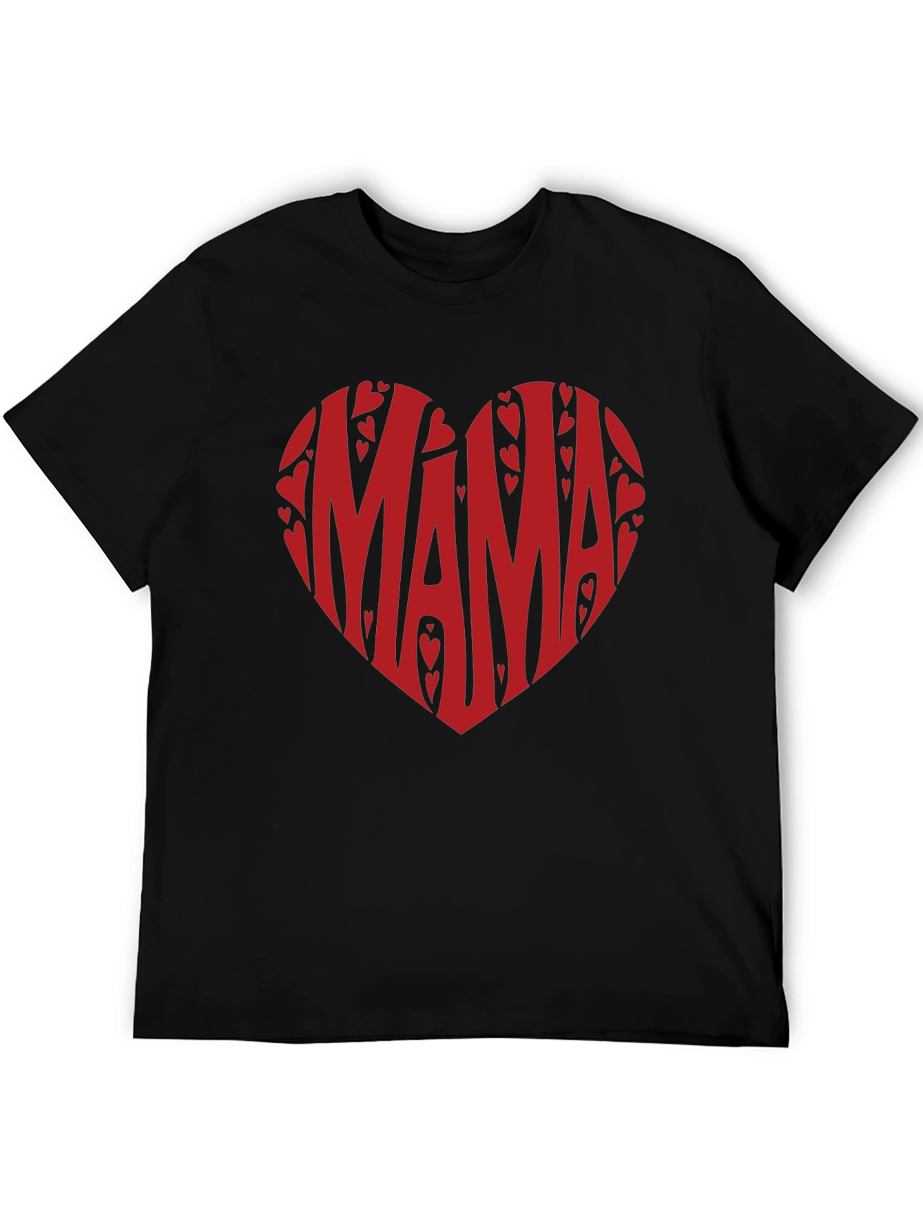 Mama Heart Graphic T-Shirt - Black Cotton Tee