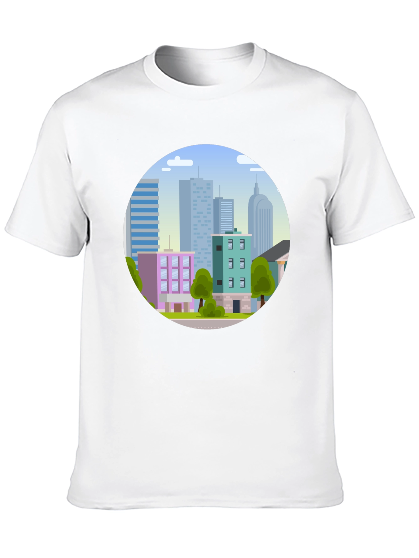 Cityscape Graphic Tee - Urban Style Black T-Shirt