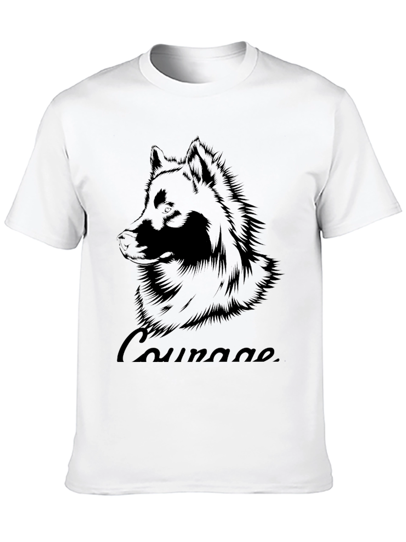 Courage Wolf Graphic Tee - Mens Black T-Shirt