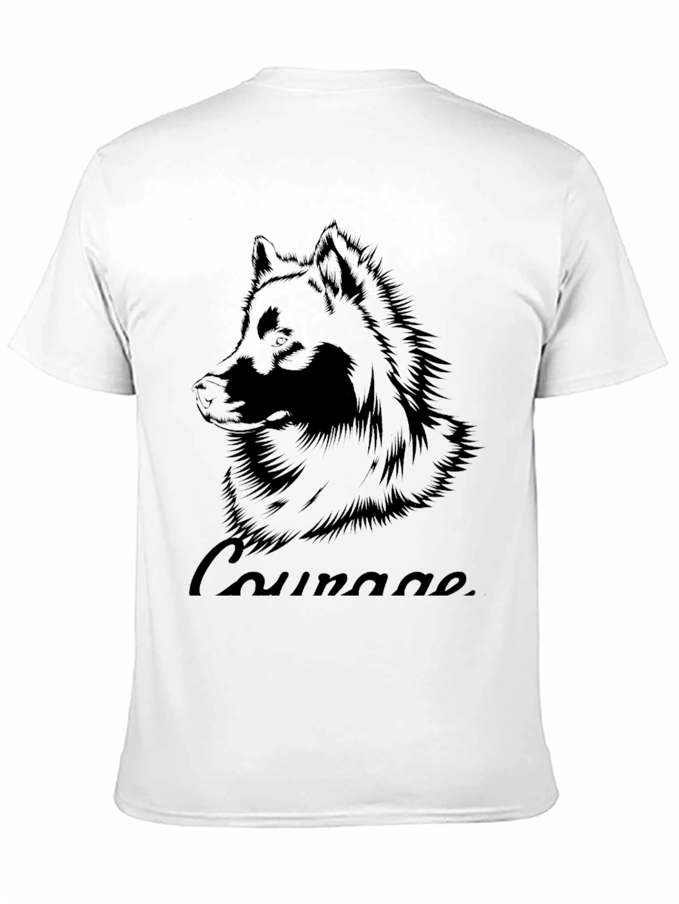 Courage Wolf Graphic Tee - Mens Black T-Shirt