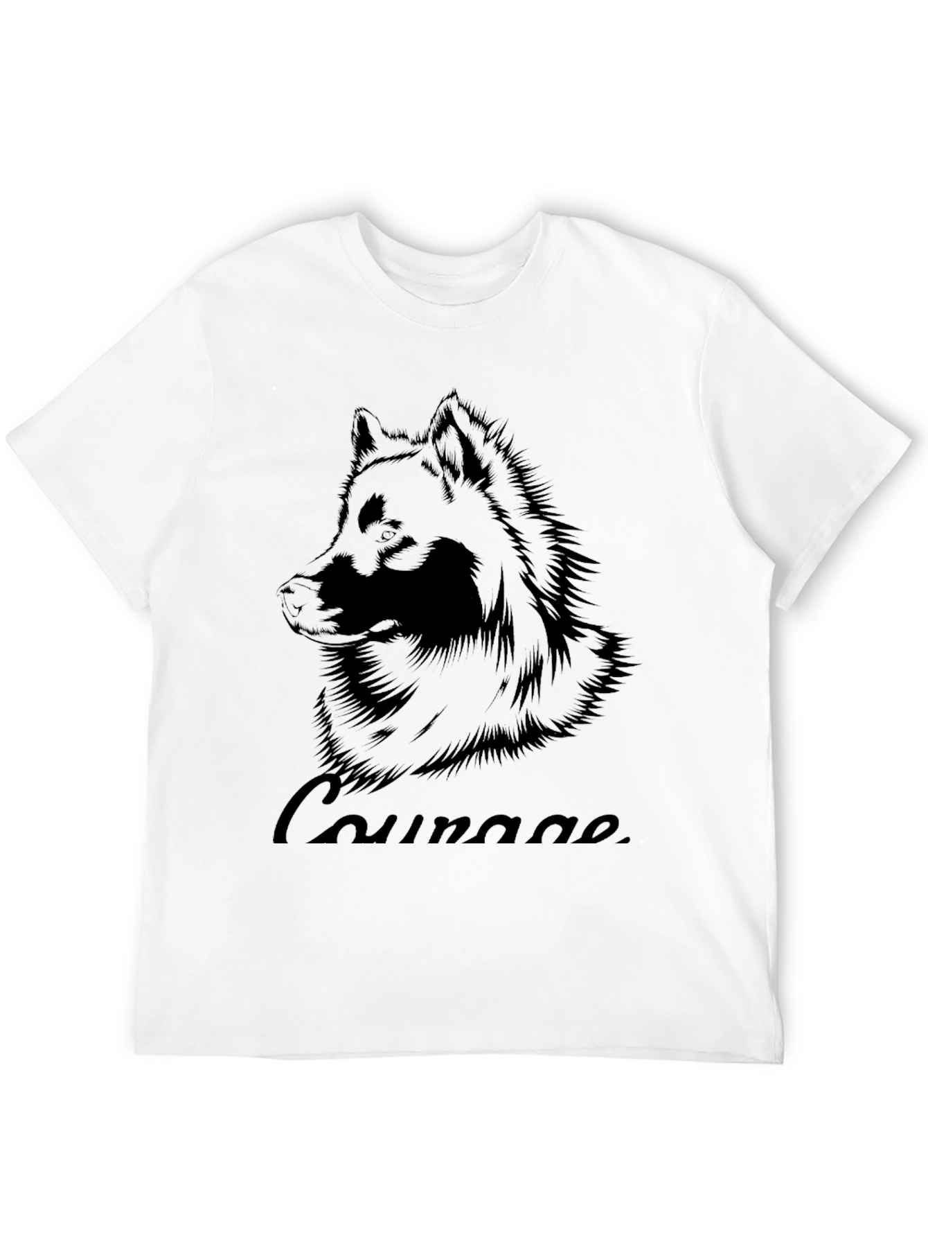 Courage Wolf Graphic Tee - Mens Black T-Shirt
