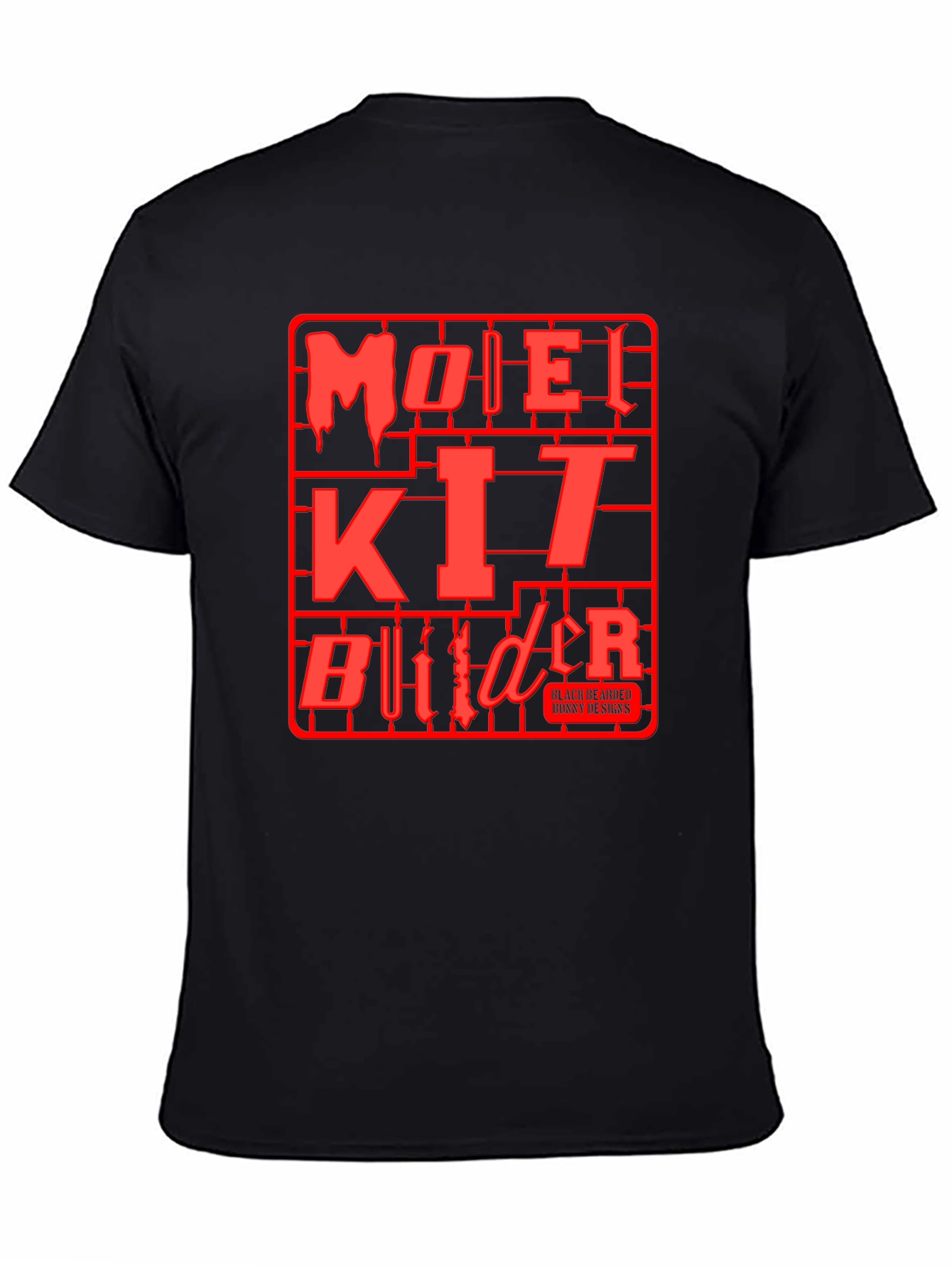 Model Kit Builder T-Shirt - Black Red Graphic Tee