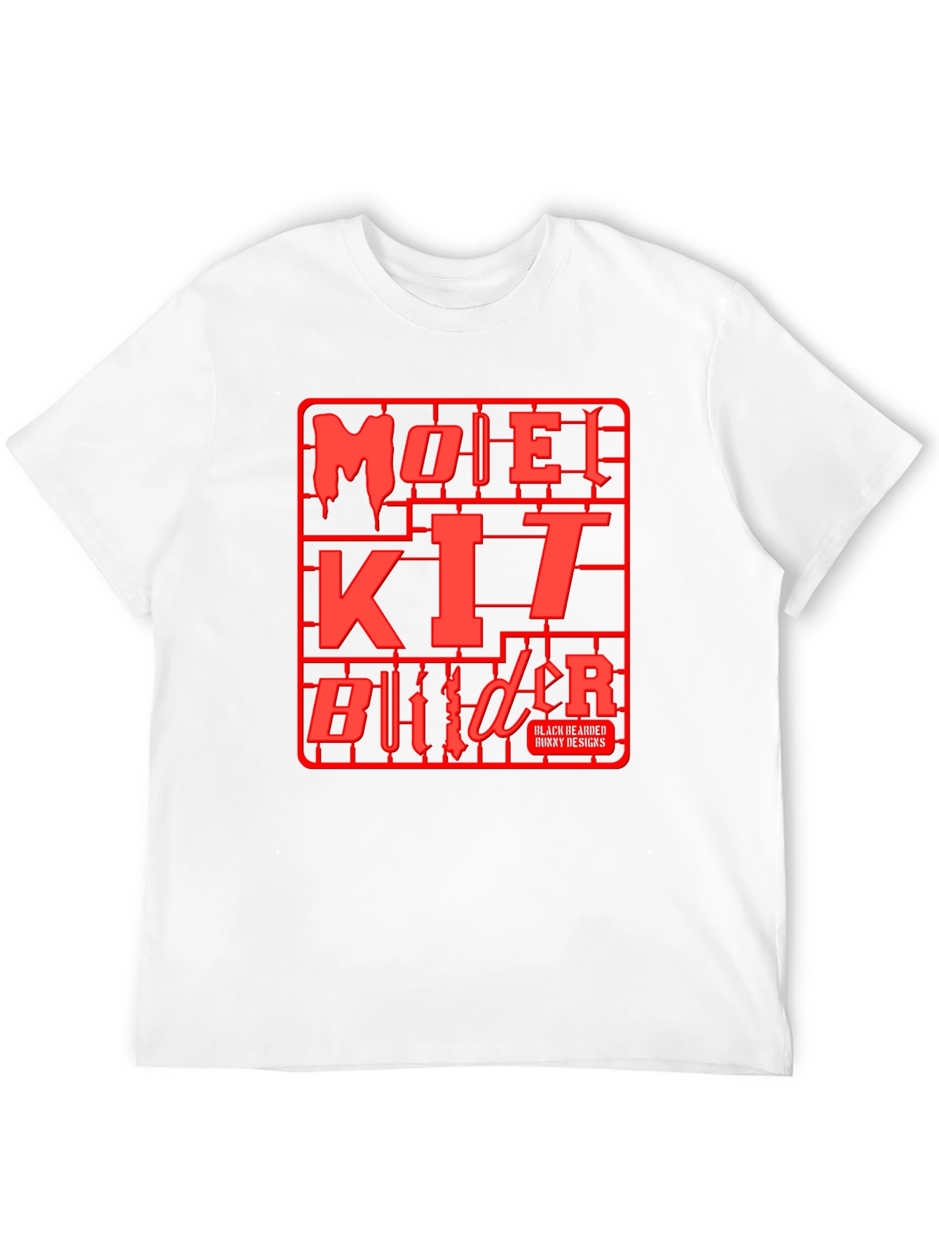 Model Kit Builder T-Shirt - Black Red Graphic Tee