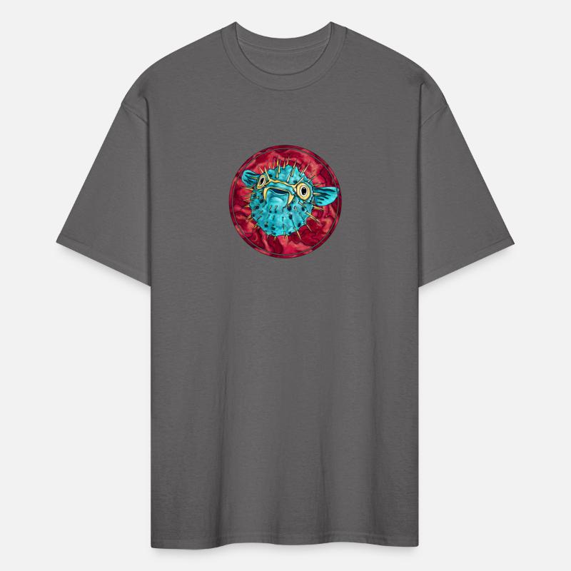 y Blue Pufferfish With kes Red And Blue