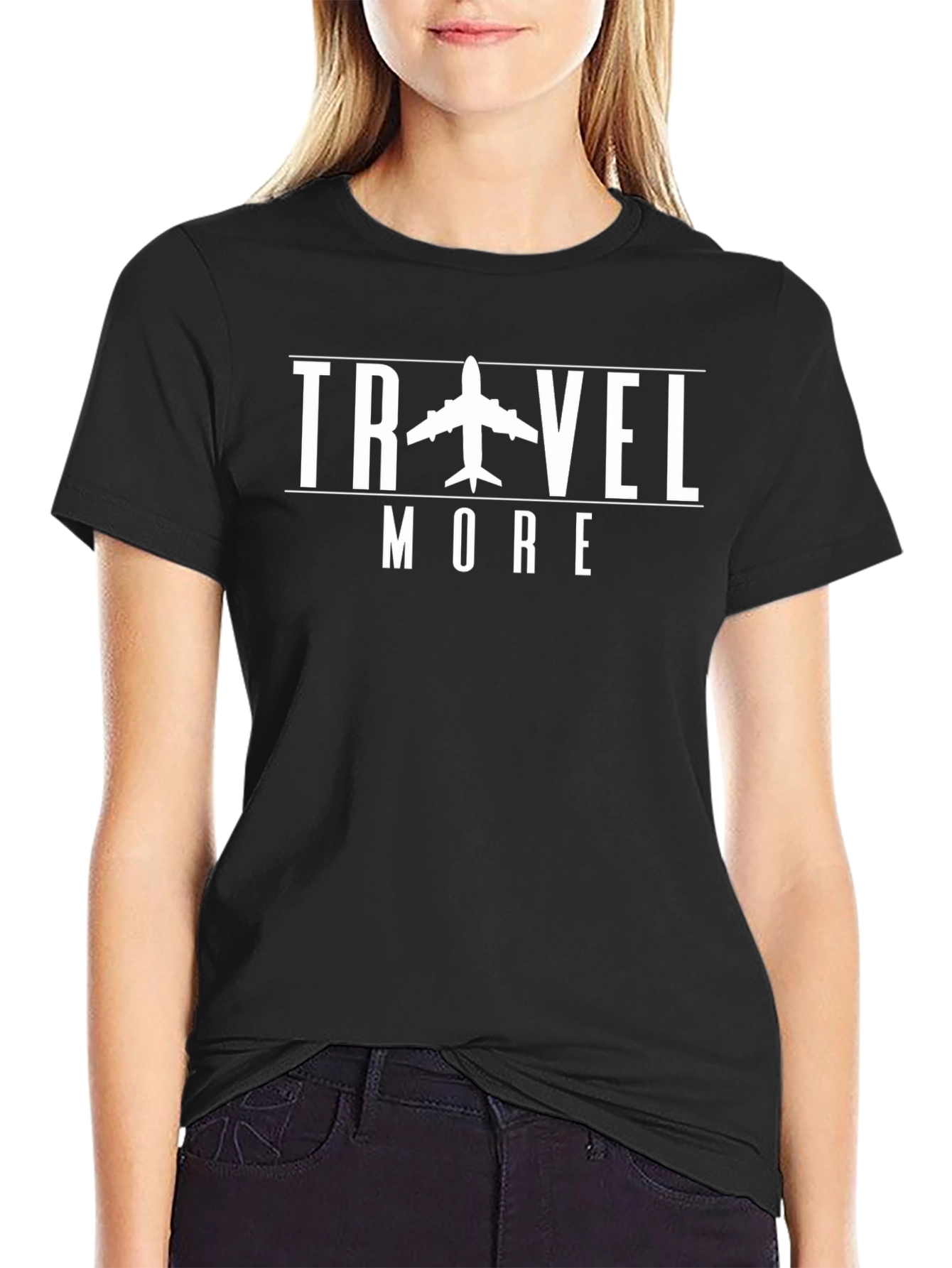 Travel More Airplane Graphic Tee - Adventure Shirt