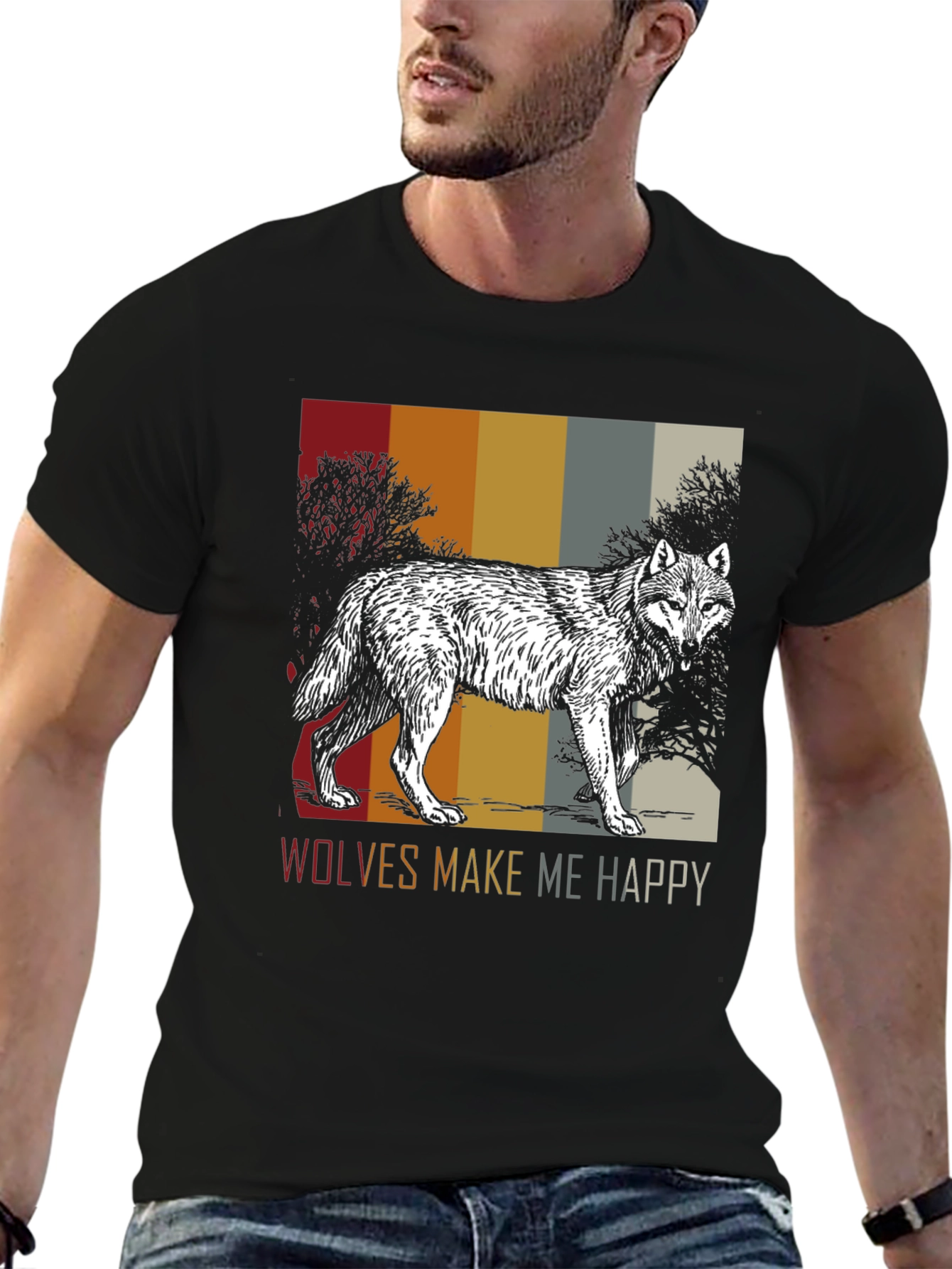 Wolves Make Me Happy Graphic Tee