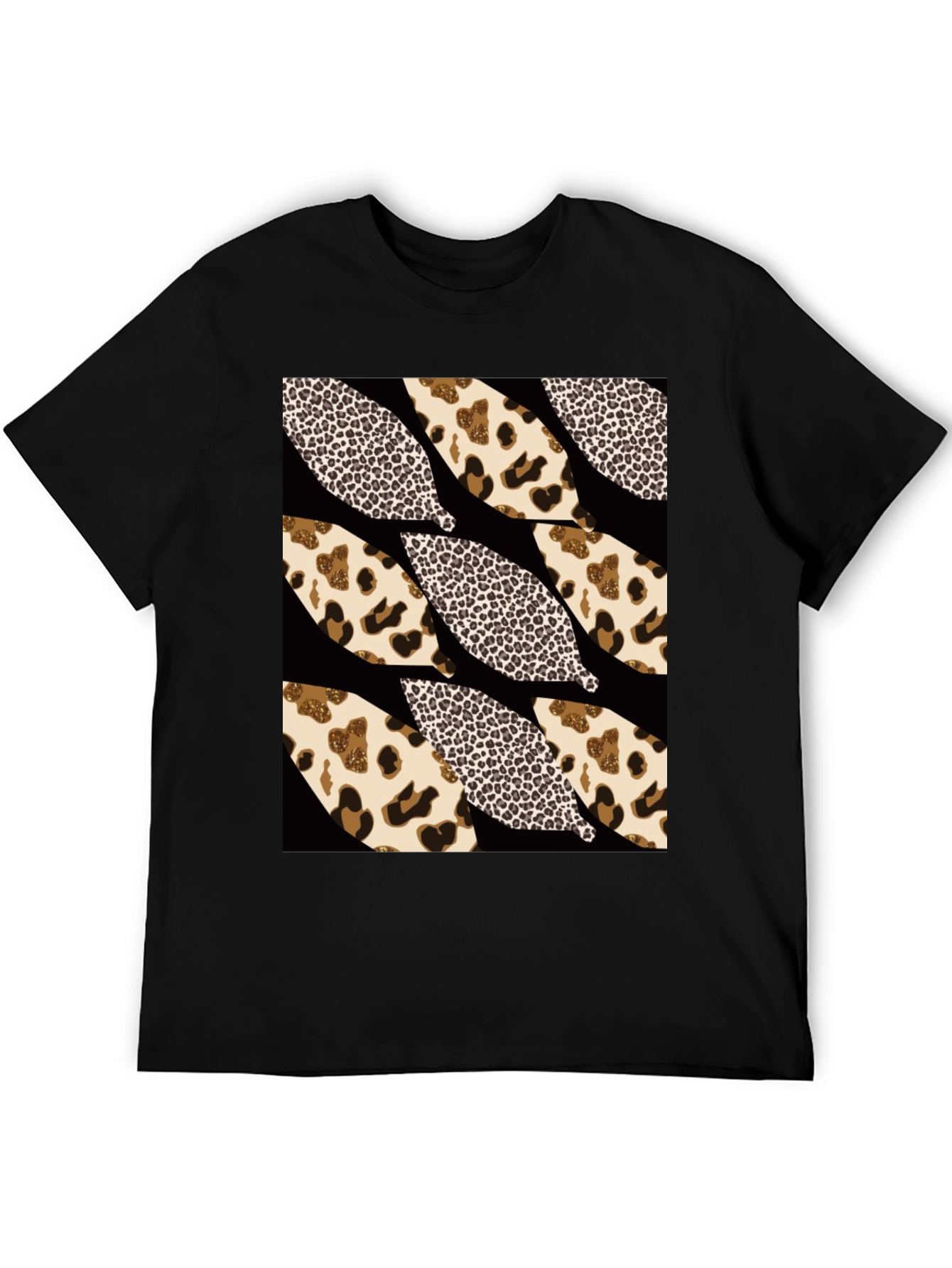 Leopard Print Leaf T-Shirt - Stylish Graphic Tee