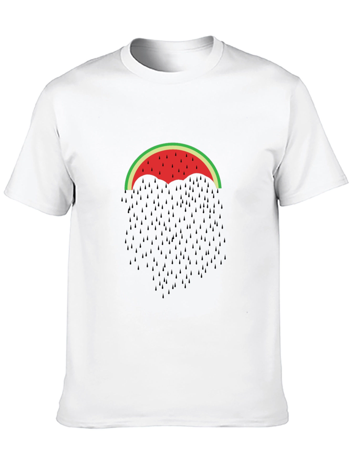 Watermelon Umbrella Graphic Tee - Black Cotton T-Shirt
