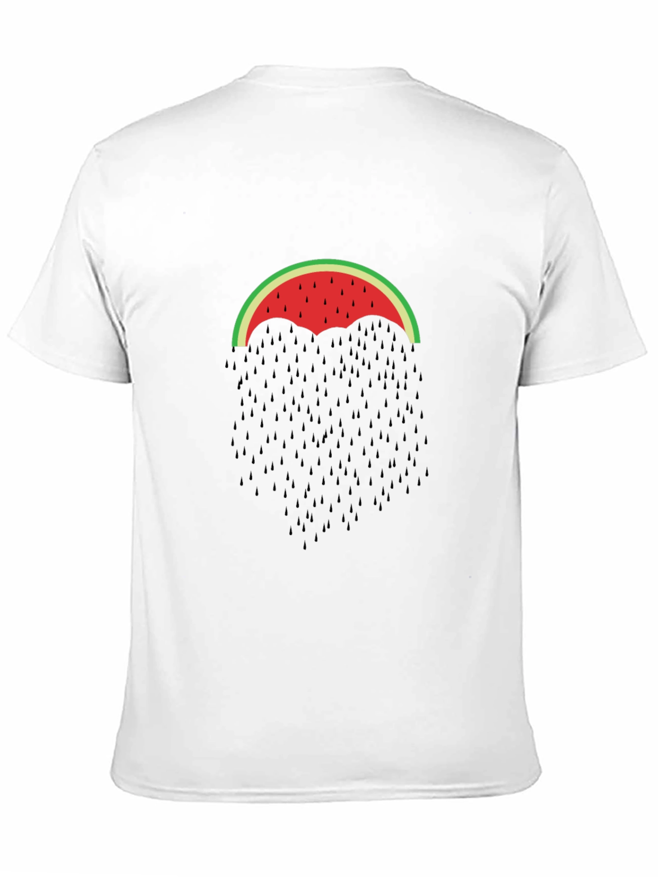 Watermelon Umbrella Graphic Tee - Black Cotton T-Shirt