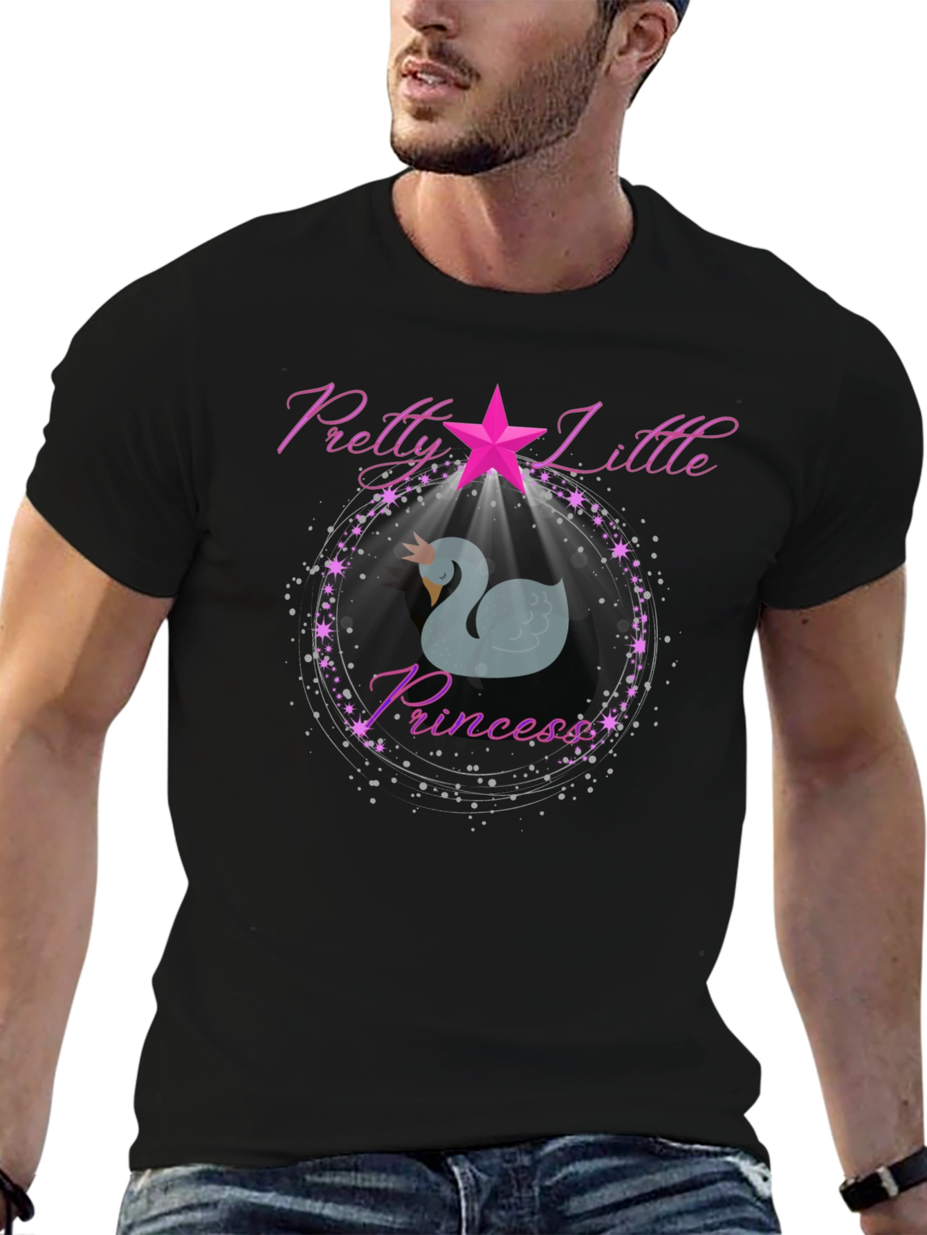 Pretty Little Princess Swan T-Shirt - Black