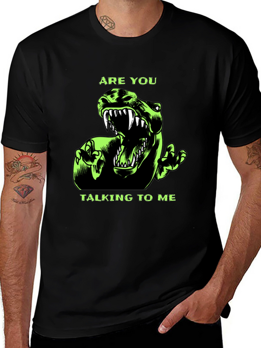 Dinosaur T-Rex Are You Talking to Me Mens Graphic Tee
