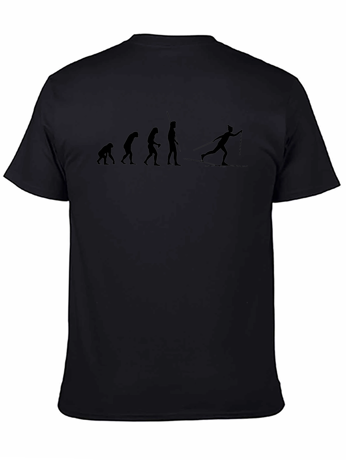 Evolution of Skiing Black T-Shirt
