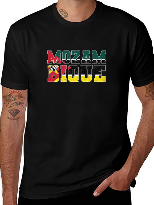 Mozambique Flag T-Shirt Distressed Design