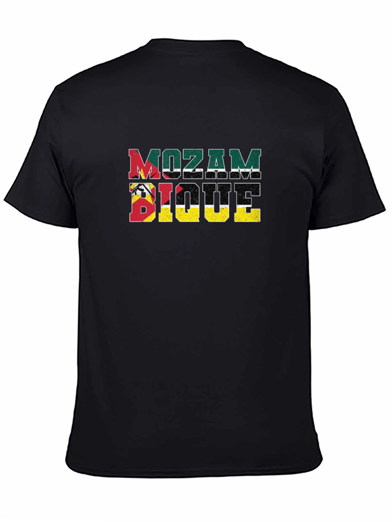 Mozambique Flag T-Shirt Distressed Design